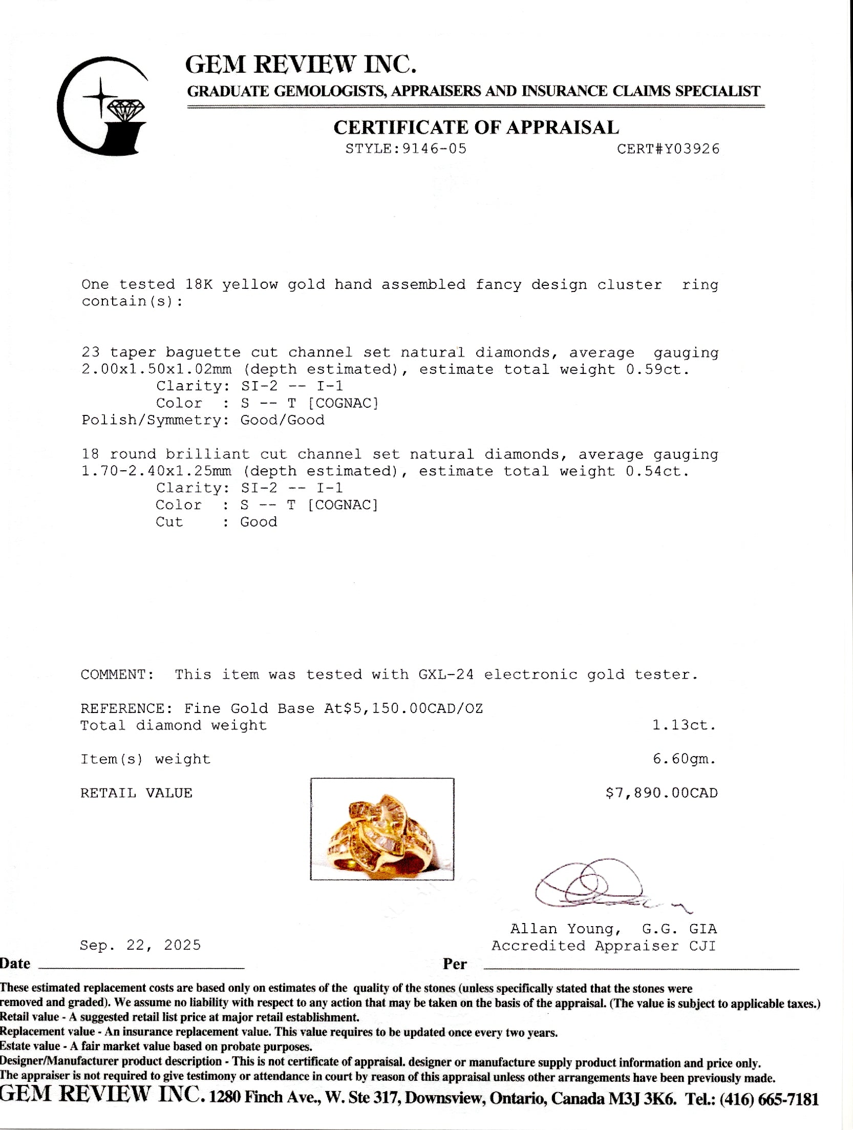 18k Channel Set Cognac Diamond Twisted Ring | 1.13ctw | SZ 7