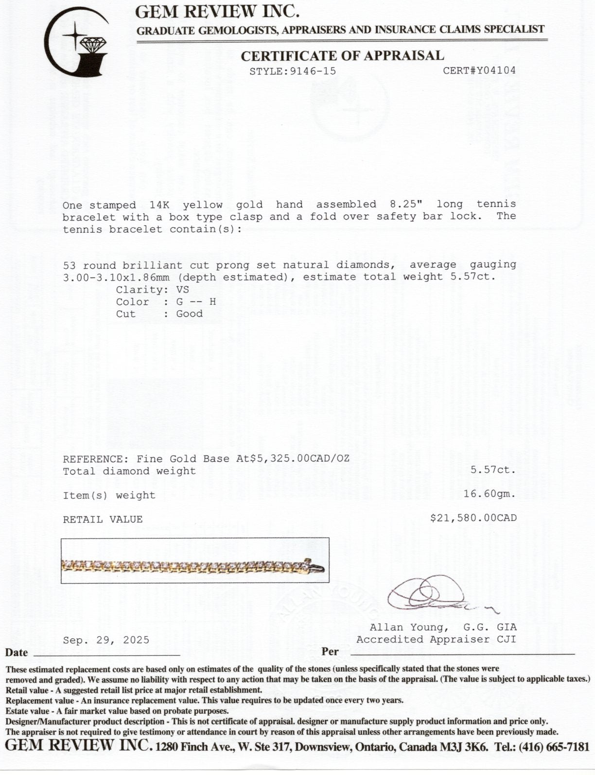 Basket Set Diamond Tennis Bracelet | 5.57ctw | 8.25"