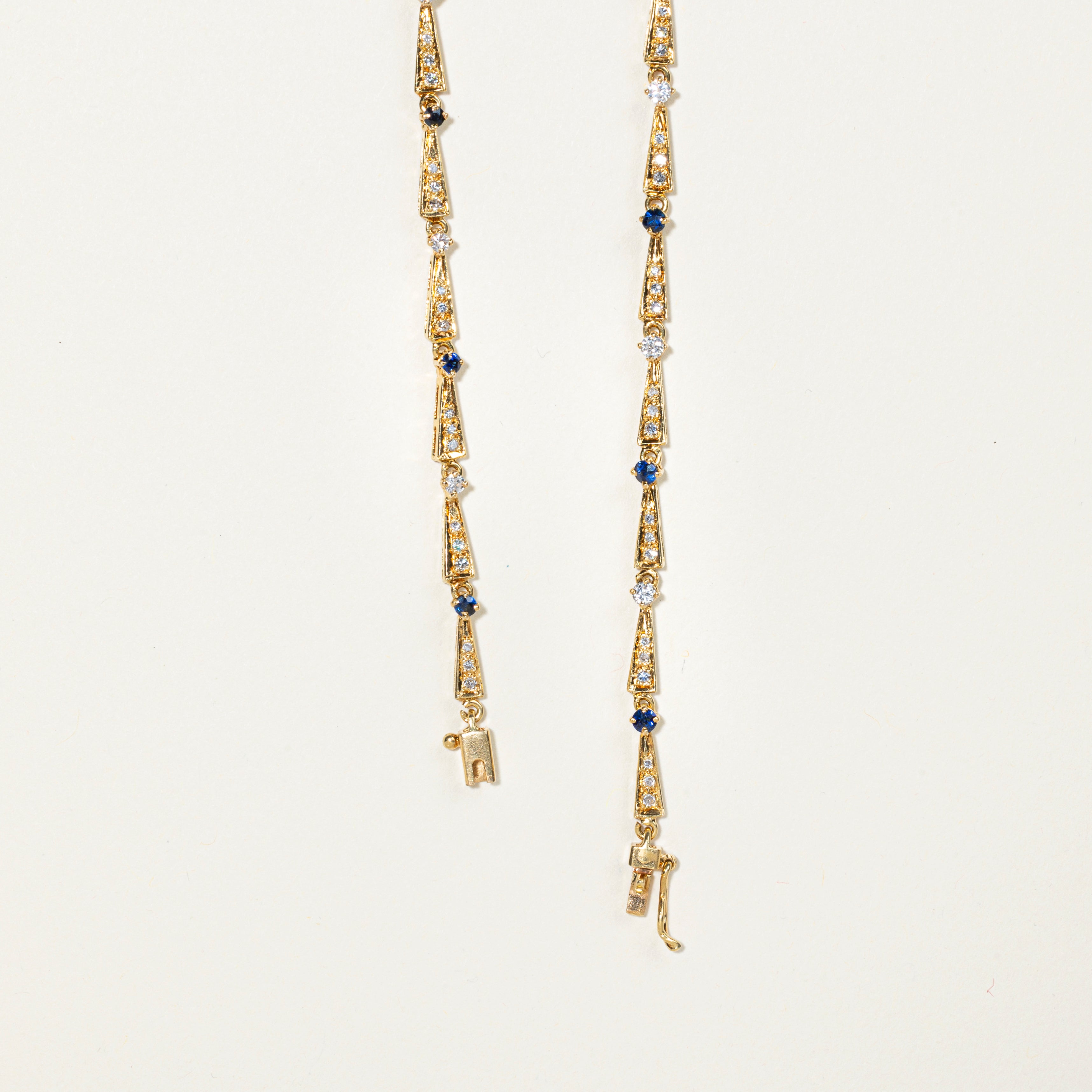 Collier statement nœud en saphirs et diamants | 1,98 ct, 1,61 ct | 42 cm