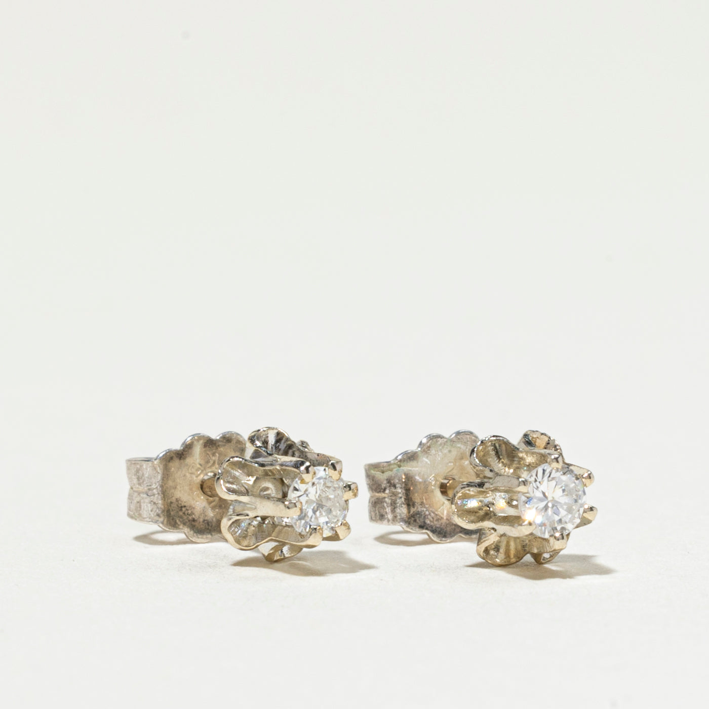 Belcher Set Diamond Studs | 0.14ctw