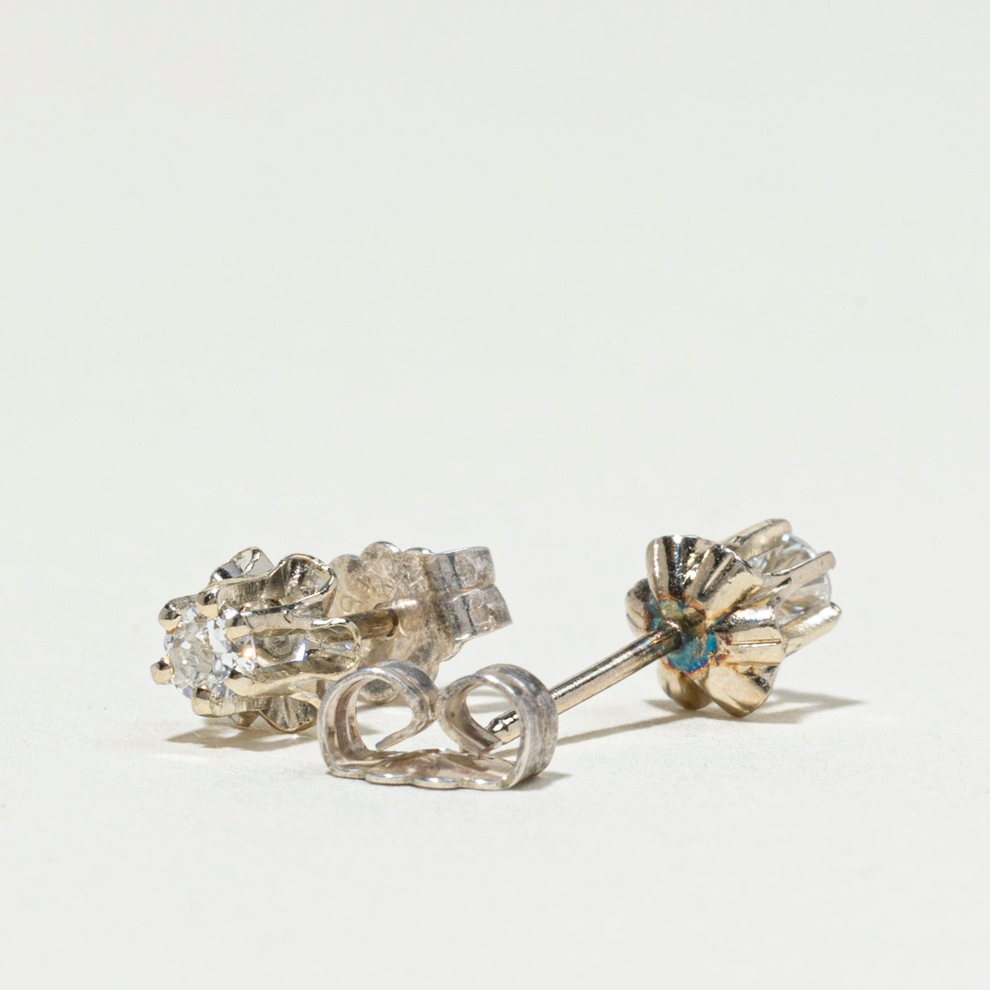Belcher Set Diamond Studs | 0.14ctw
