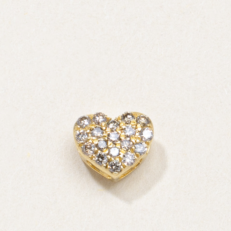 18K Pavé Set Diamond Heart Pendant