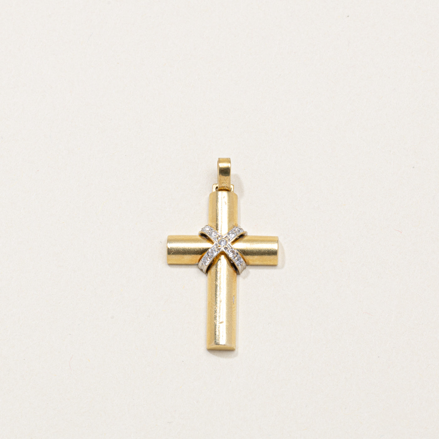 18k Diamond X Cross Pendant