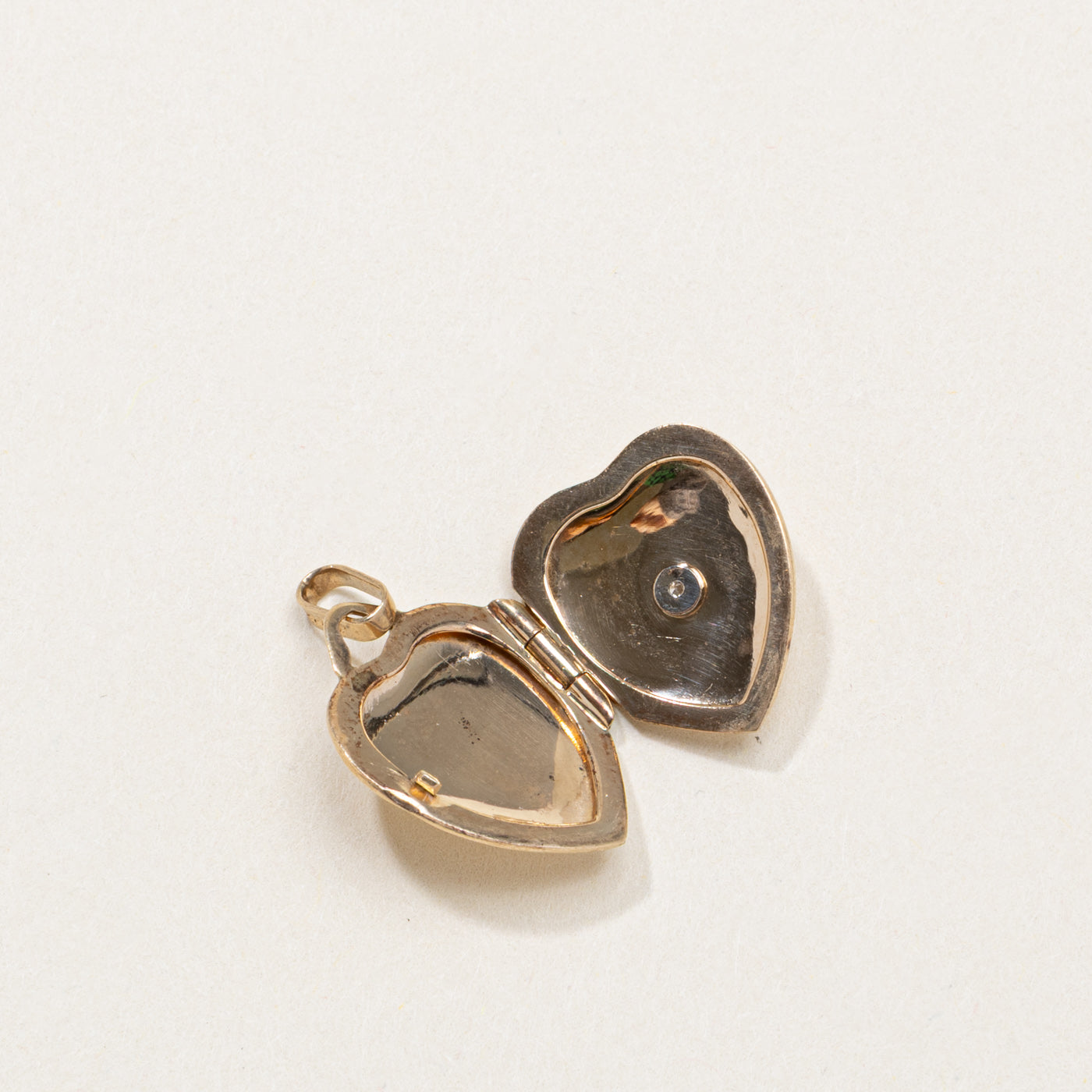 10K Diamond Engraved Heart Locket