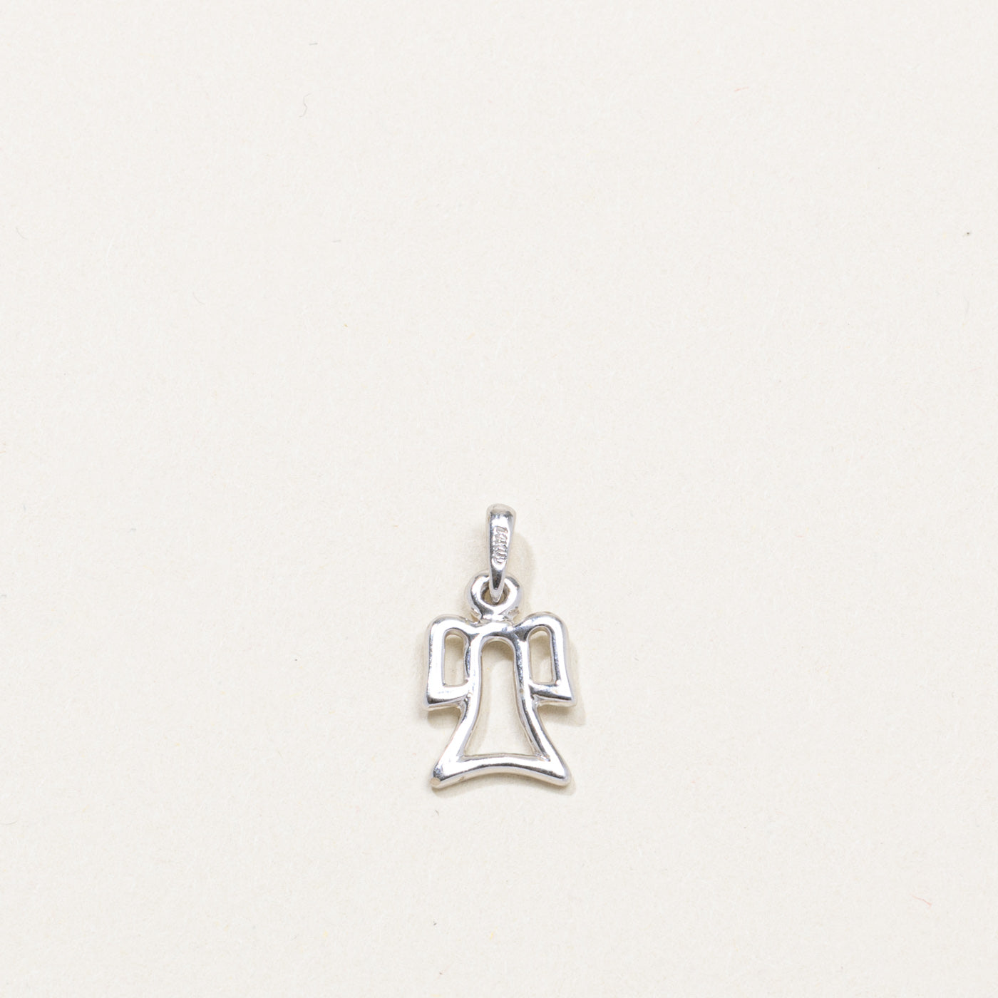 14K White Gold Diamond Angel Pendant