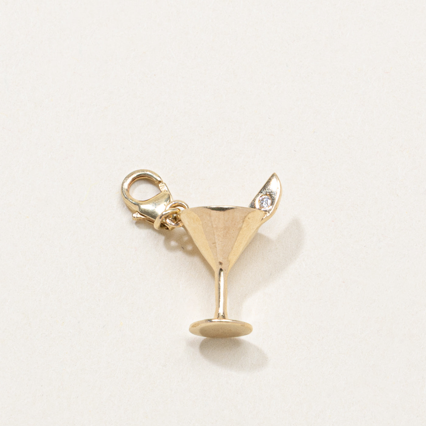 10K Diamond Martini Charm