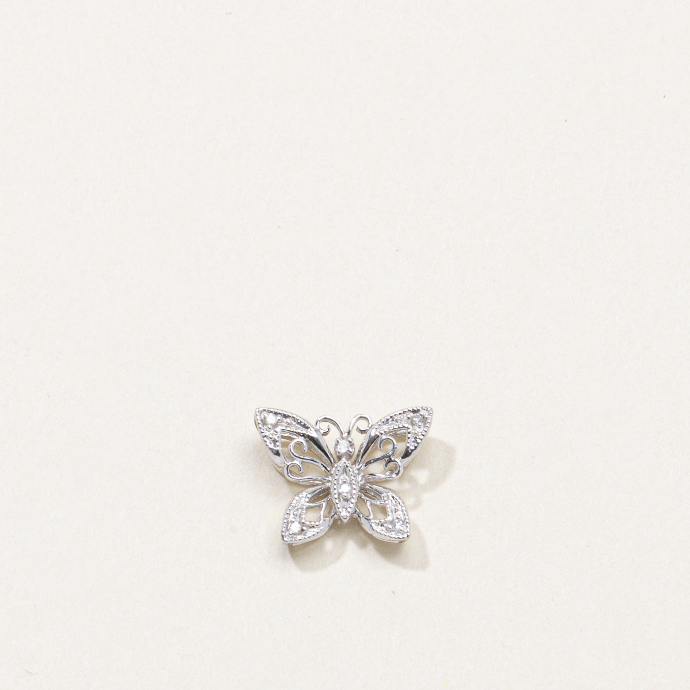 10K Diamond Scrollwork Butterfly Pendant