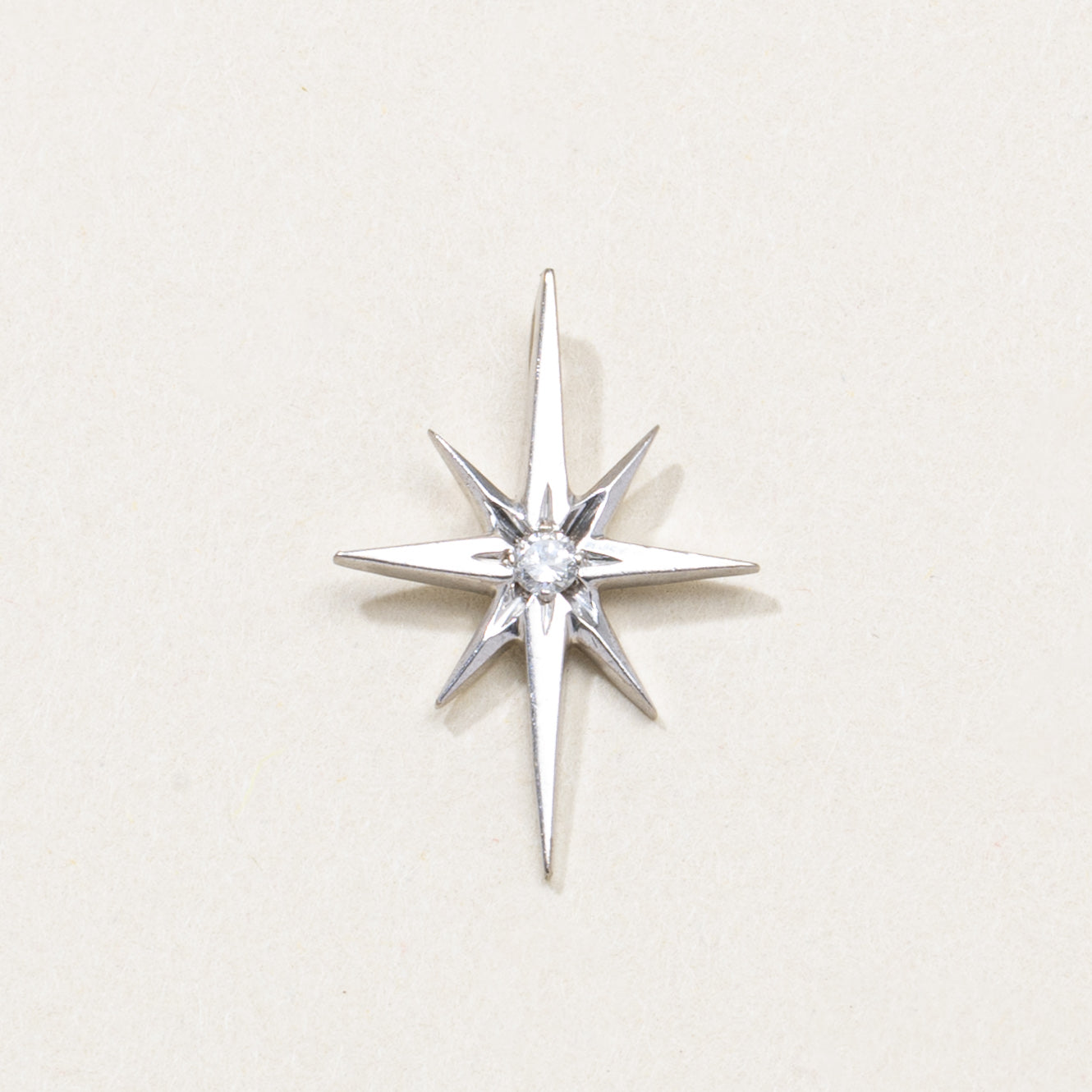 10K Diamond North Star Pendant