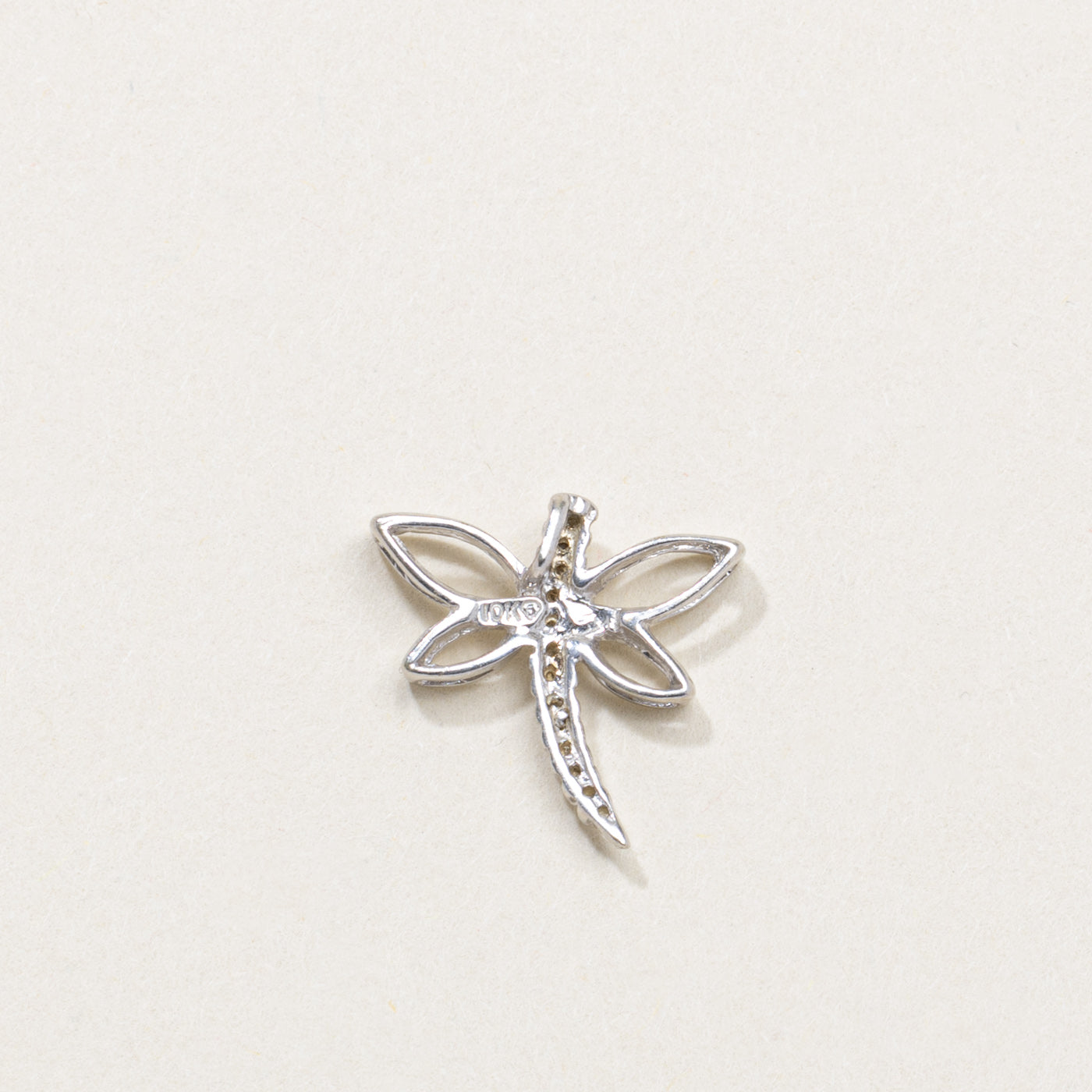 10K Diamond Dragonfly Pendant