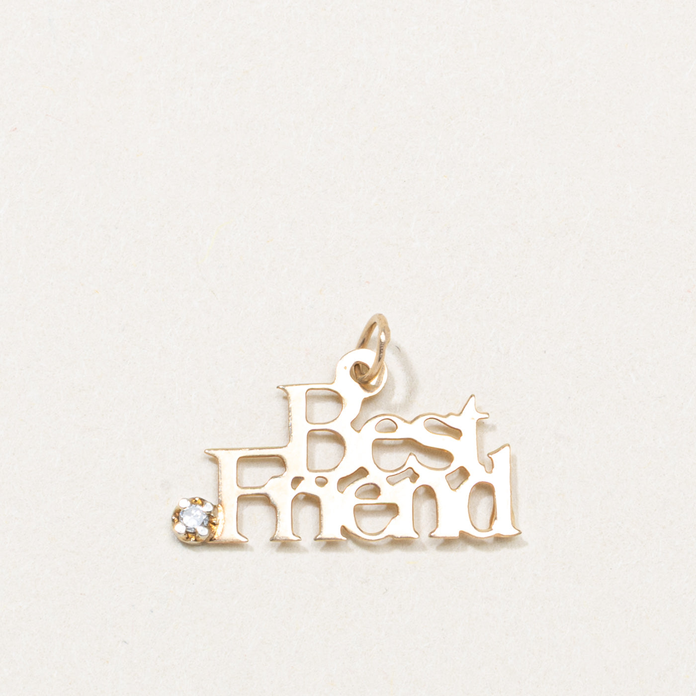 10K Diamond "Best Friend" Charm
