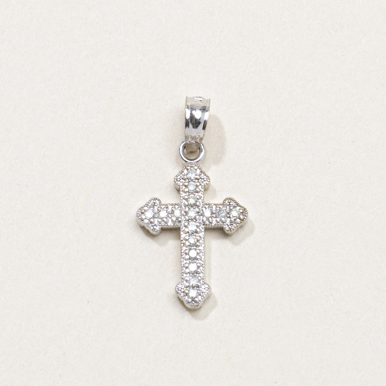 14K Diamond Cross Pendant