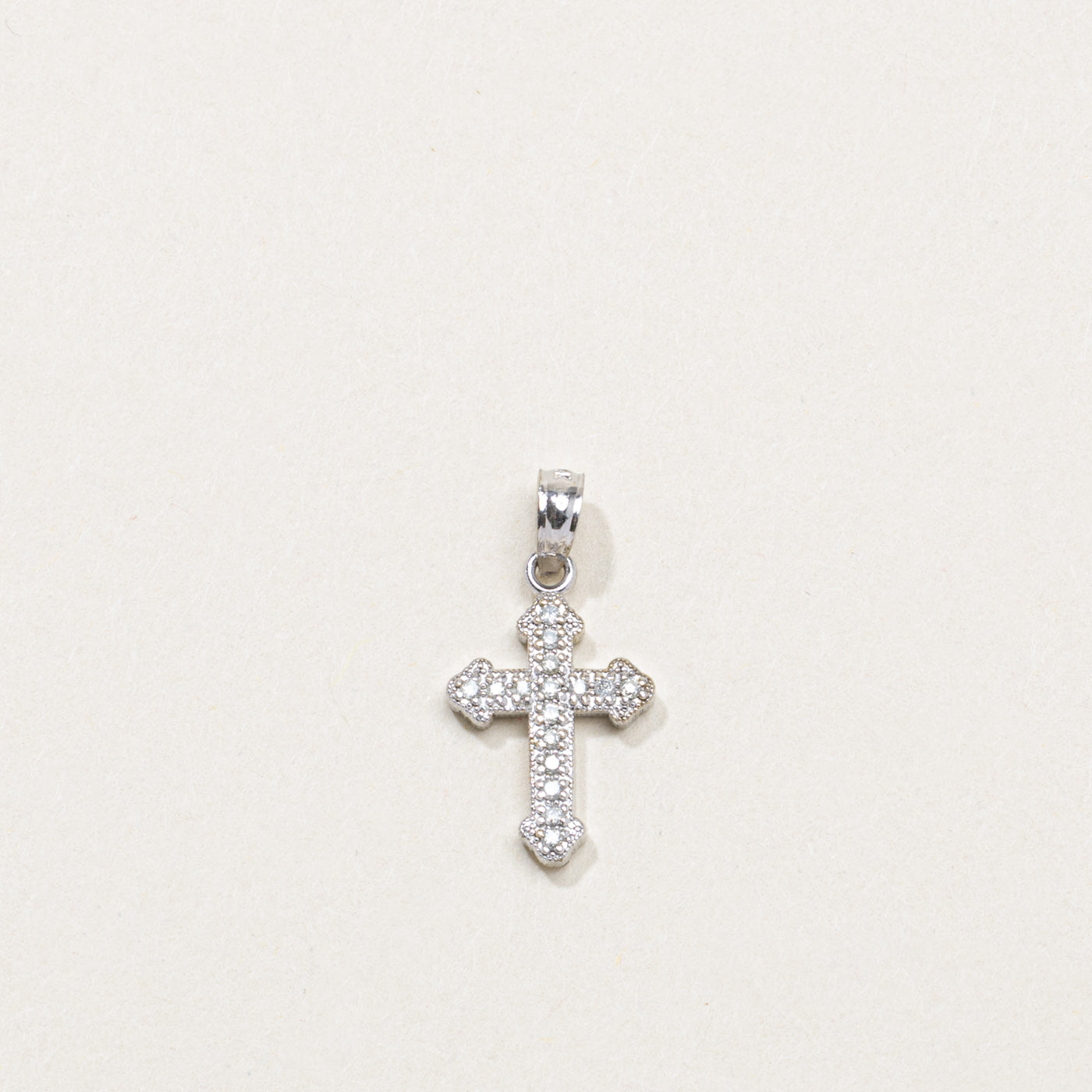 14K Diamond Cross Pendant
