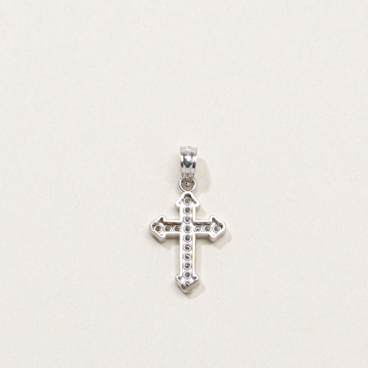 14K Diamond Cross Pendant