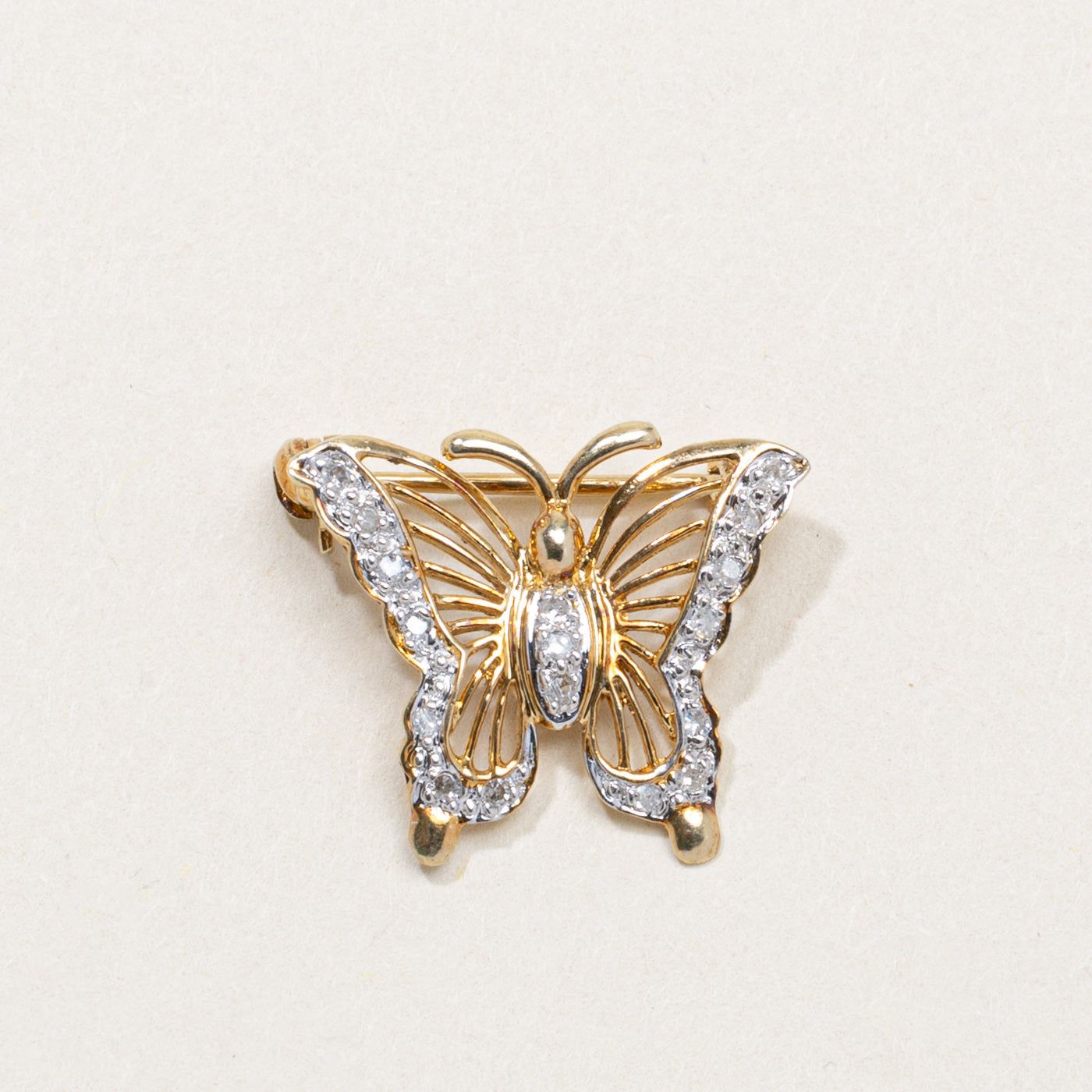 10K Diamond Butterfly Pendant