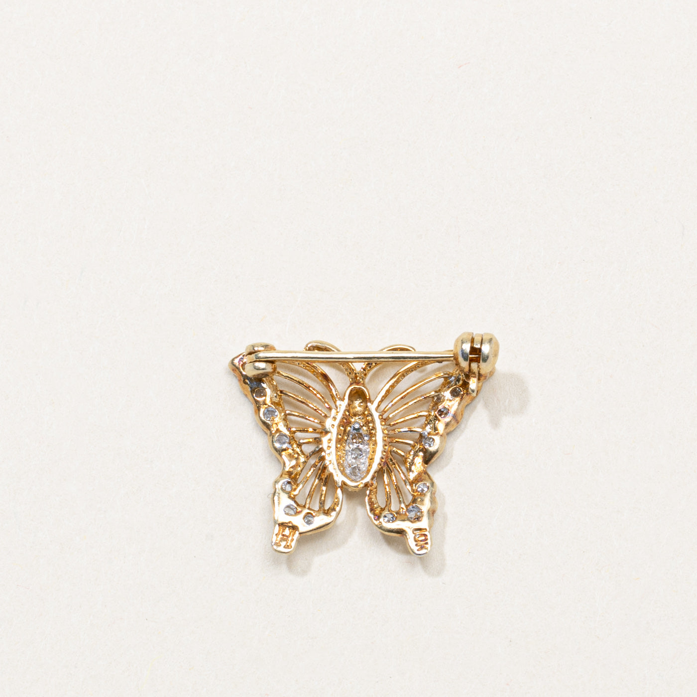 10K Diamond Butterfly Pendant
