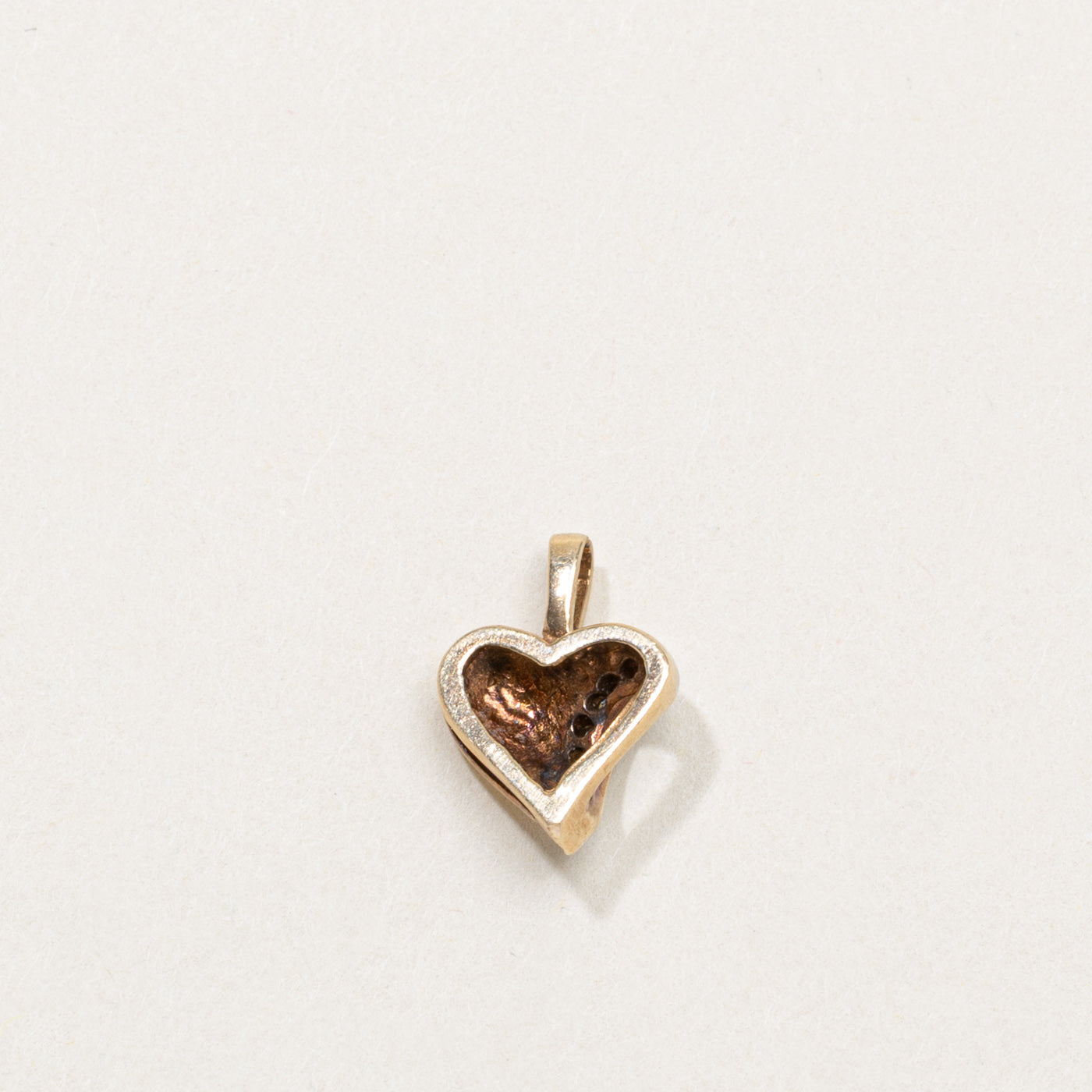 10K Diamond Puffed Heart Pendant