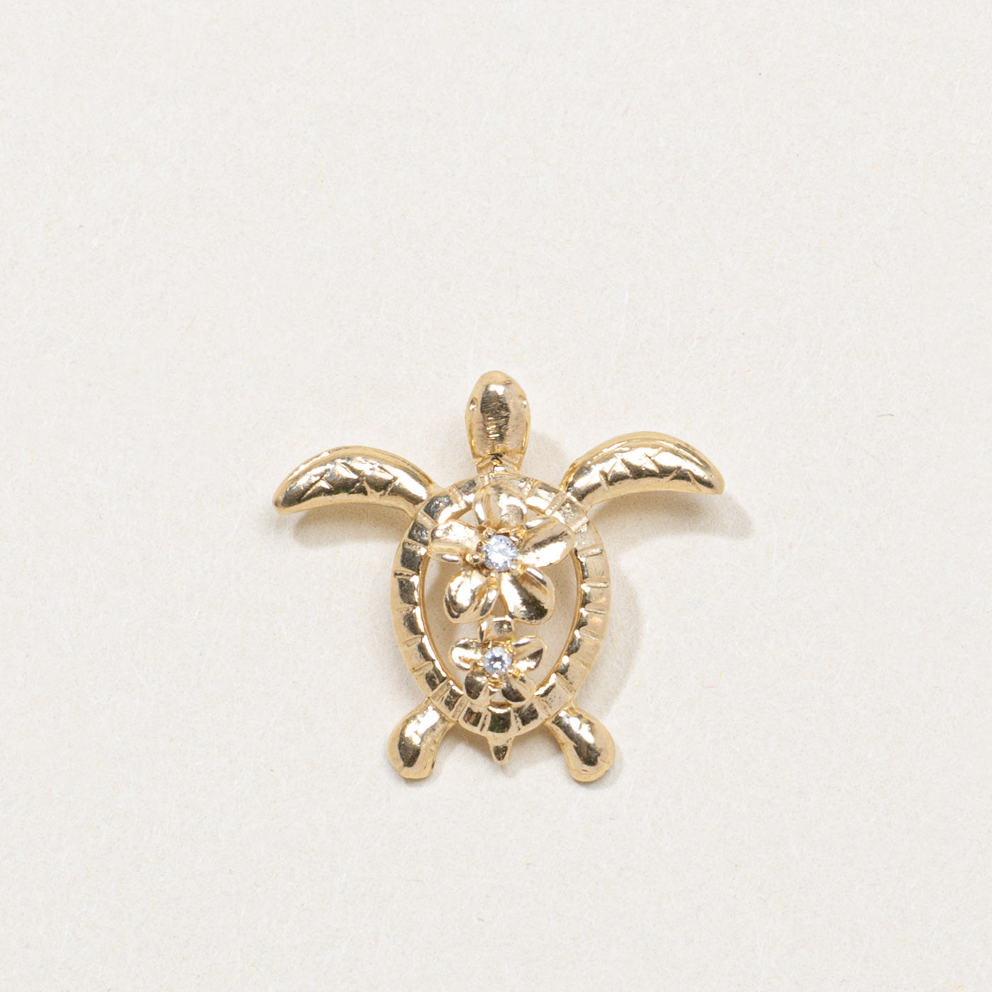 10K Diamond Turtle Charm