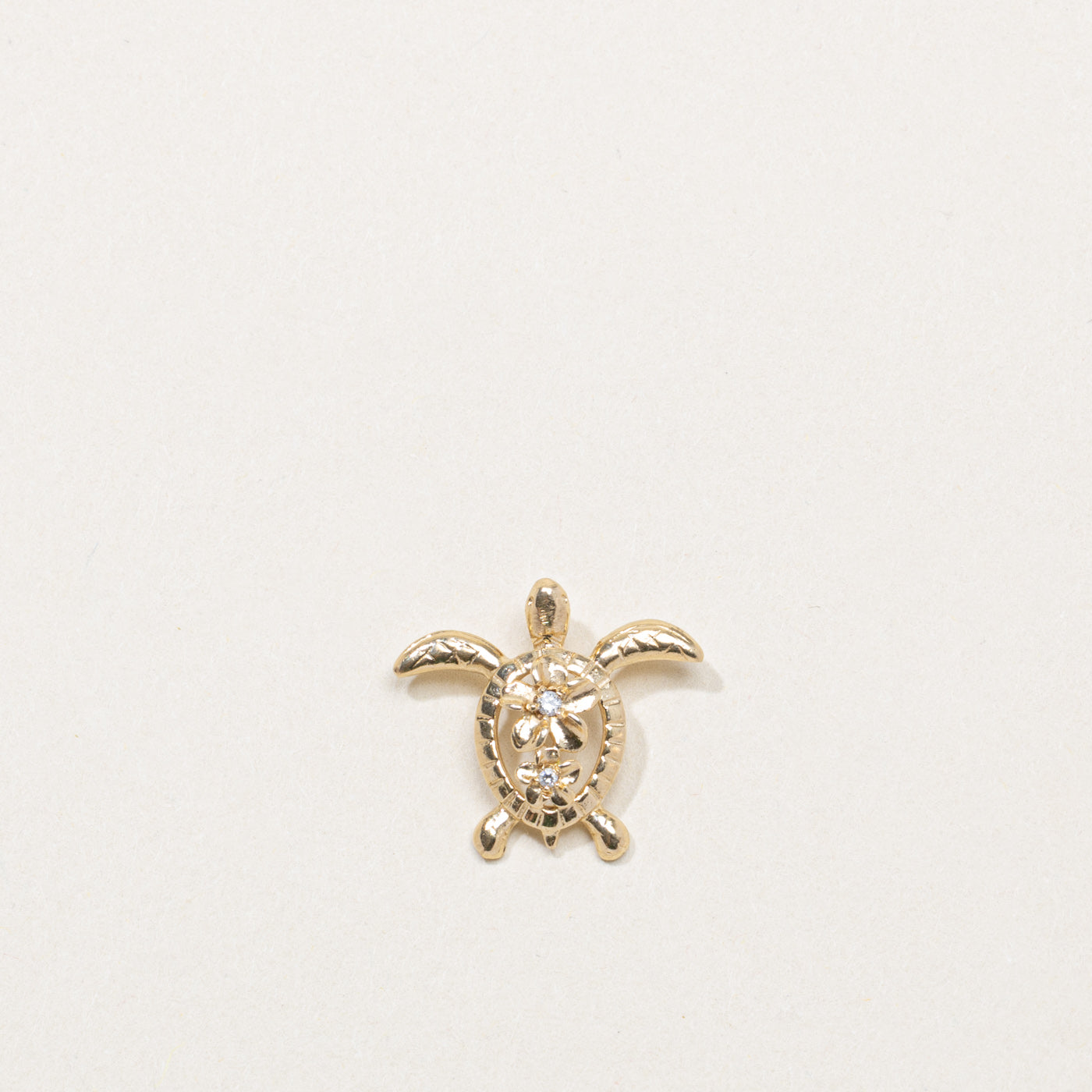 10K Diamond Turtle Charm