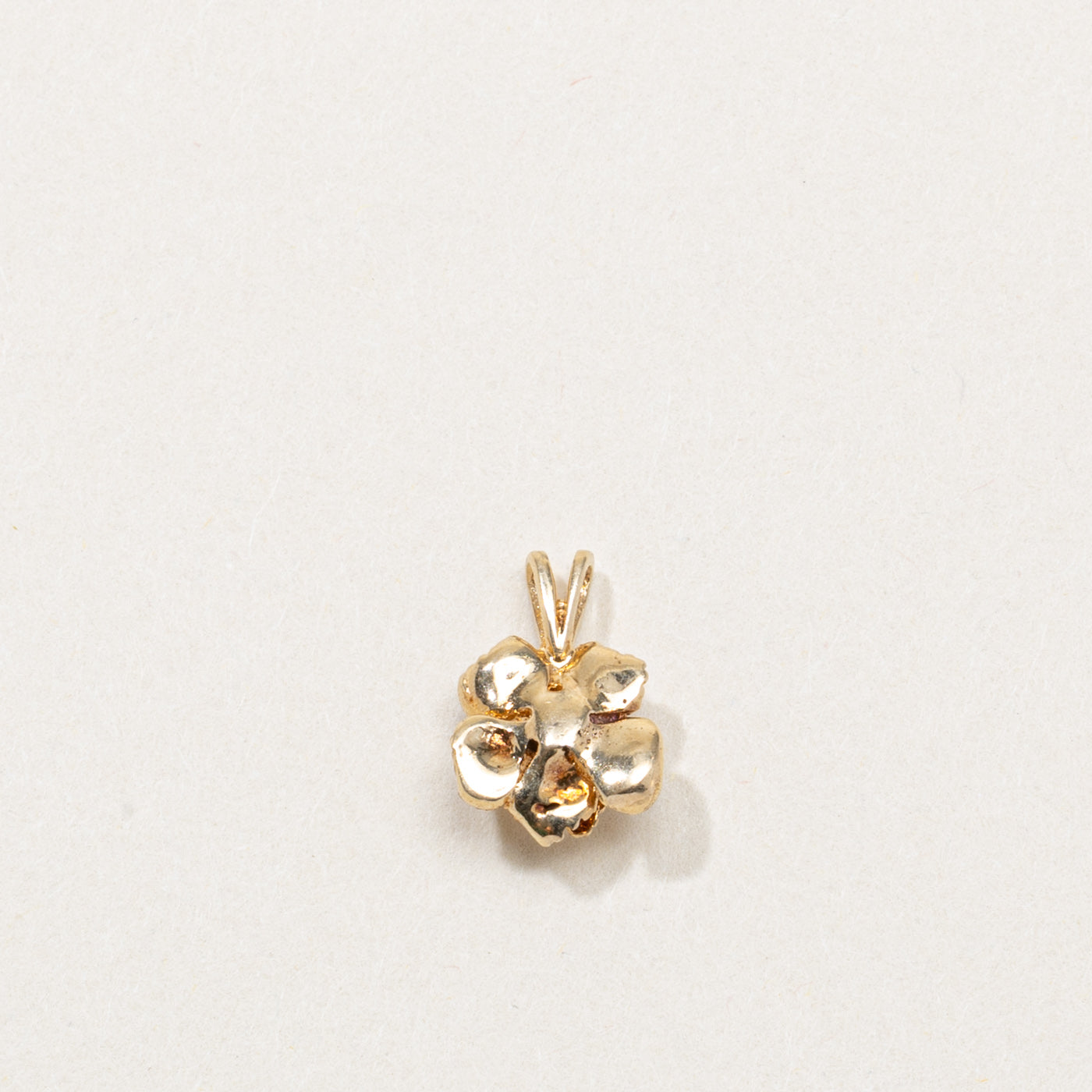 14K Diamond Textured Flower Pendant