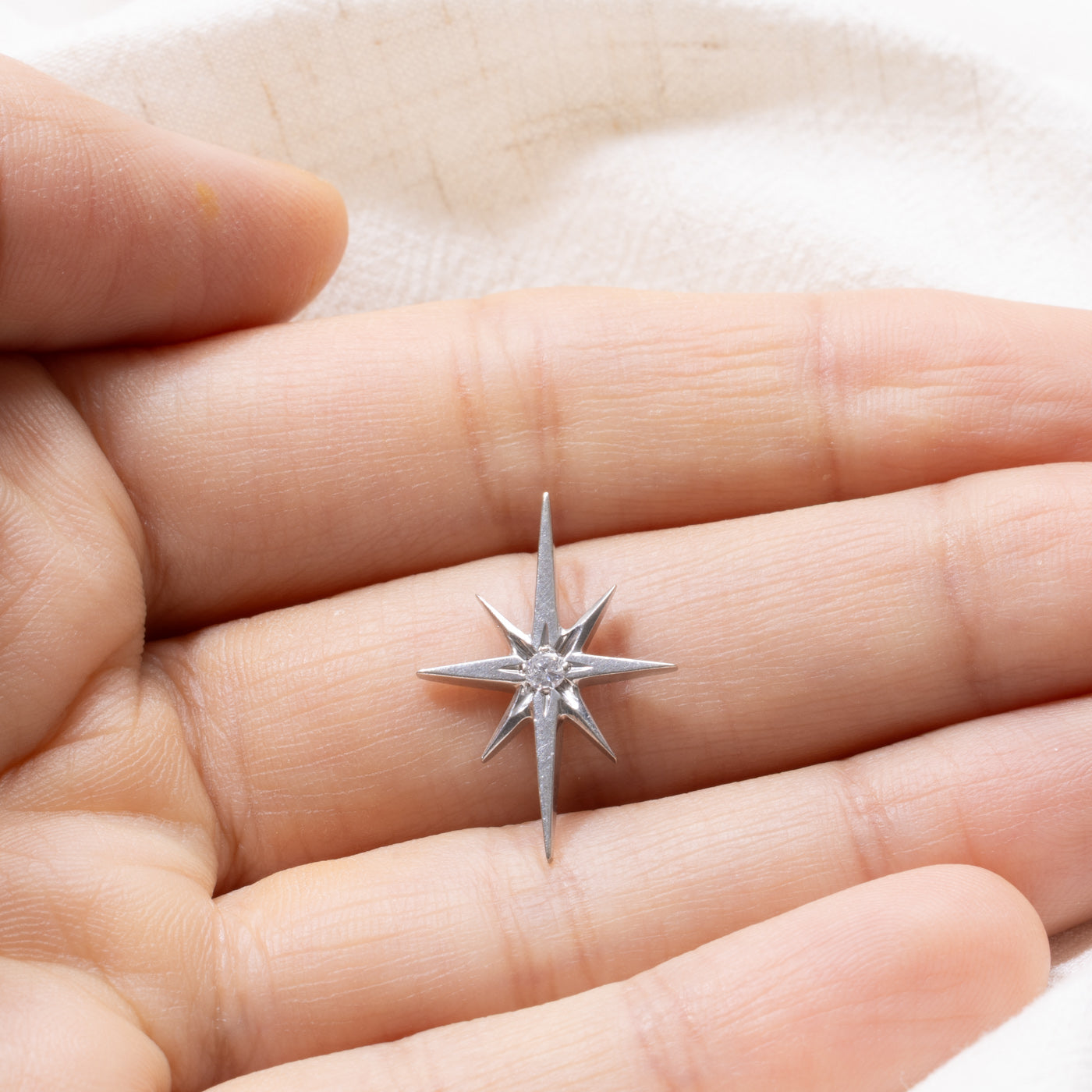 10K Diamond North Star Pendant
