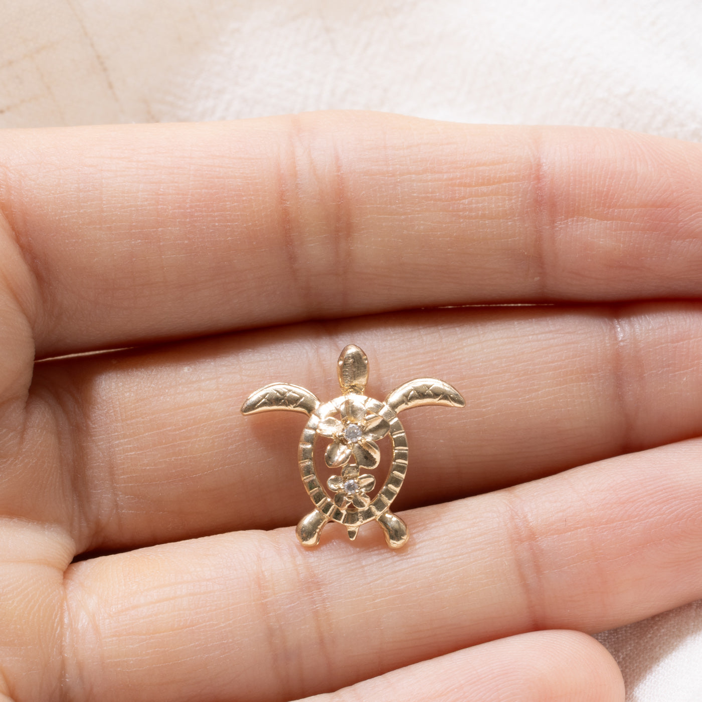 10K Diamond Turtle Charm