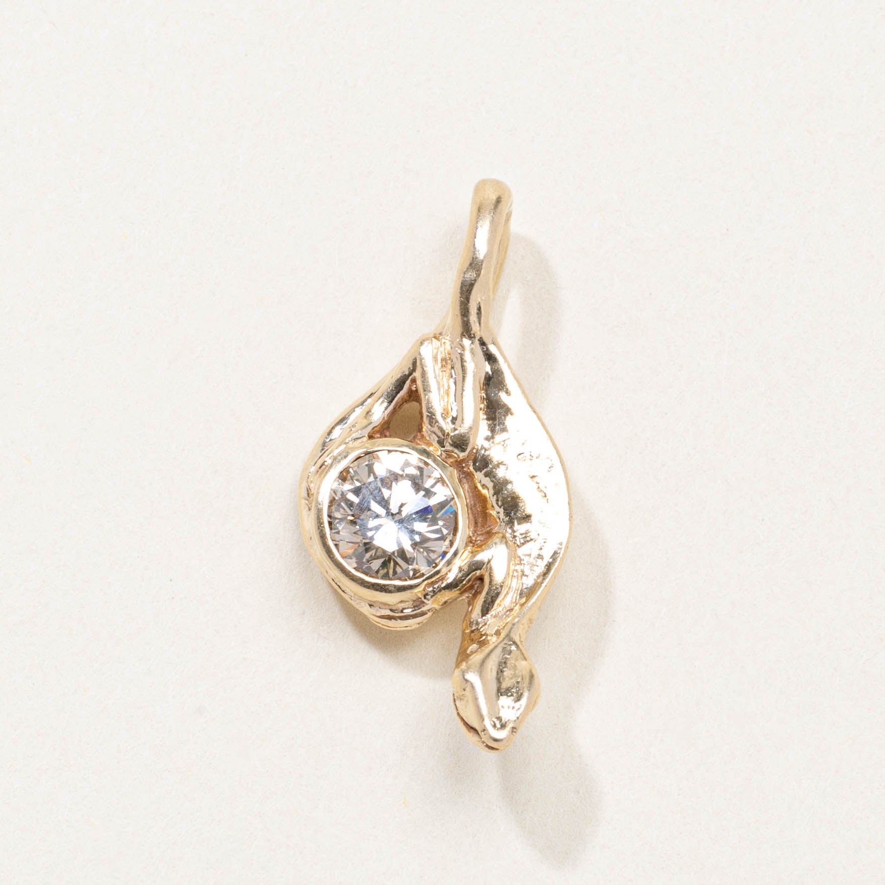 10K Bezel Set Diamond Abstract Pendant | 1.45ct SI2 Brown