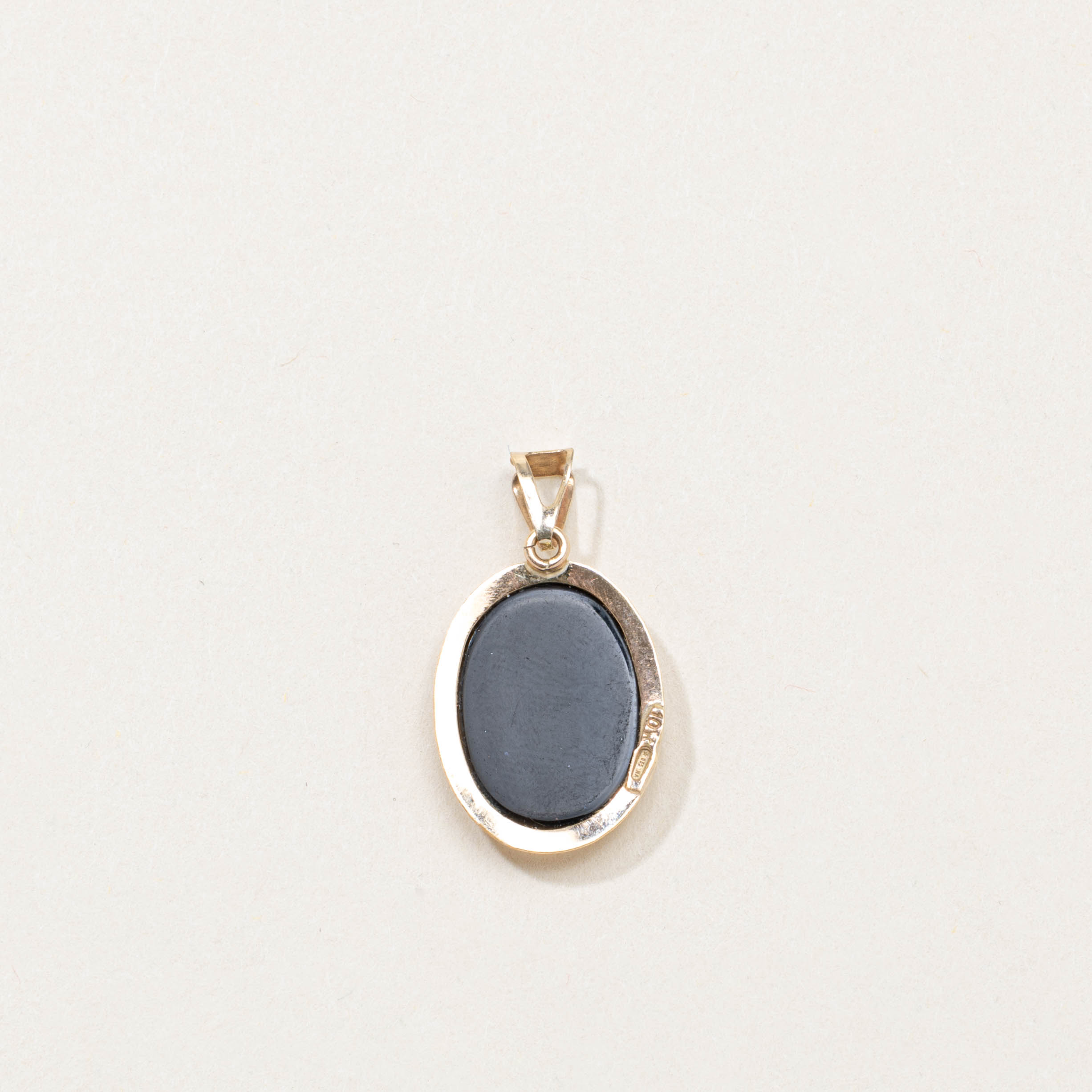 Italian 10k Cherub Shell Cameo Pendant | 3.00ct