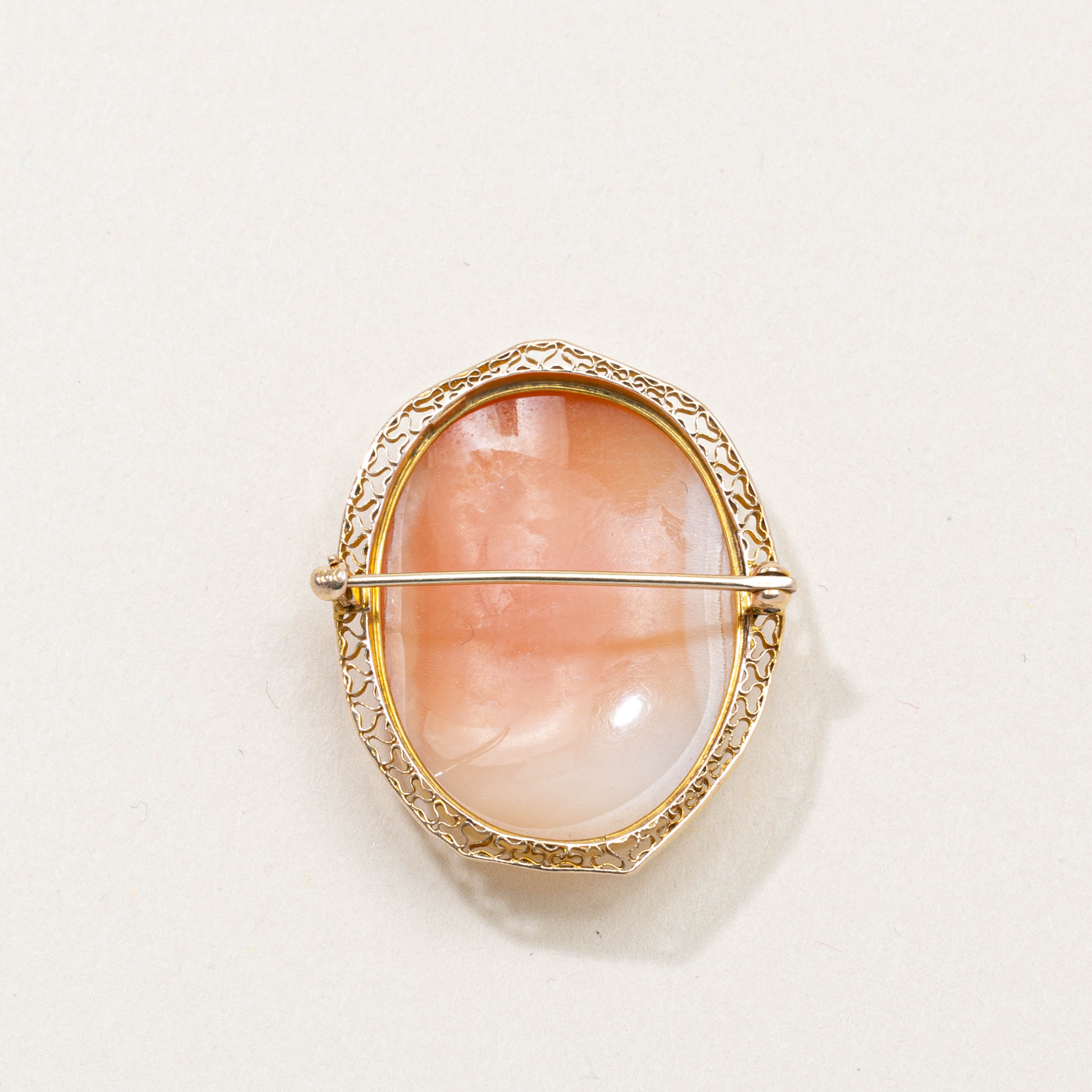 Broche camée coquillage victorienne en or 10 carats (9141-37) | 15,00 ct