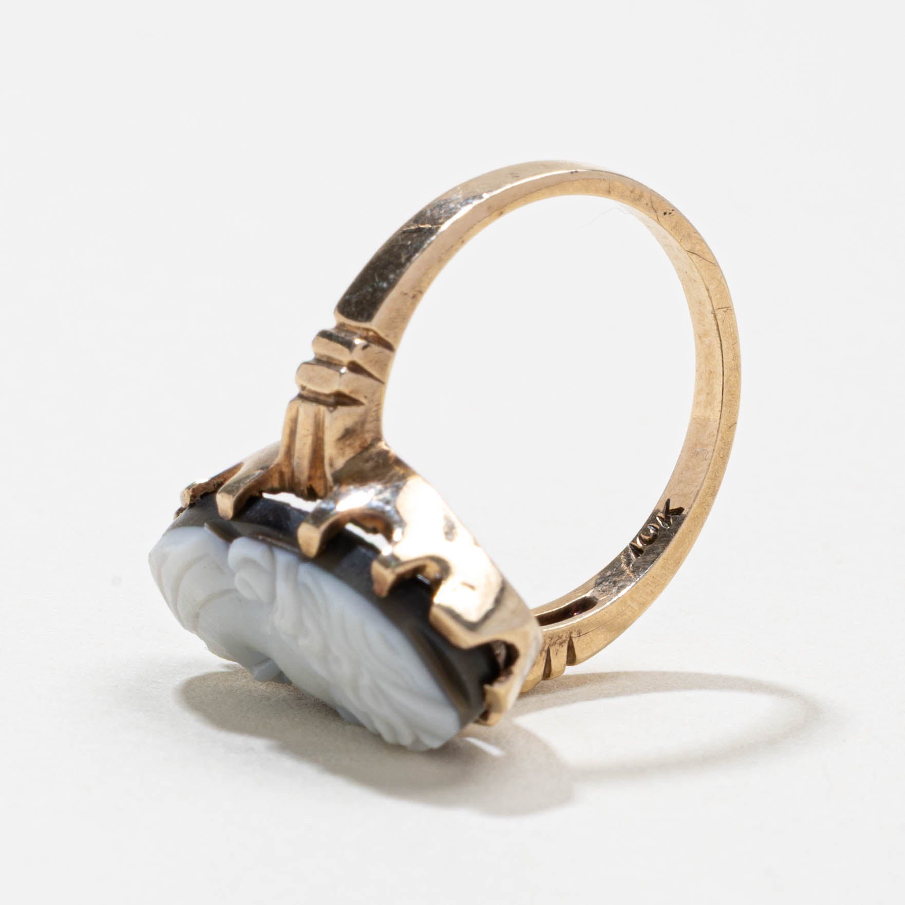 Bague victorienne en agate 9141-25 et or 10 carats | 4,30 ct | Taille 6,25