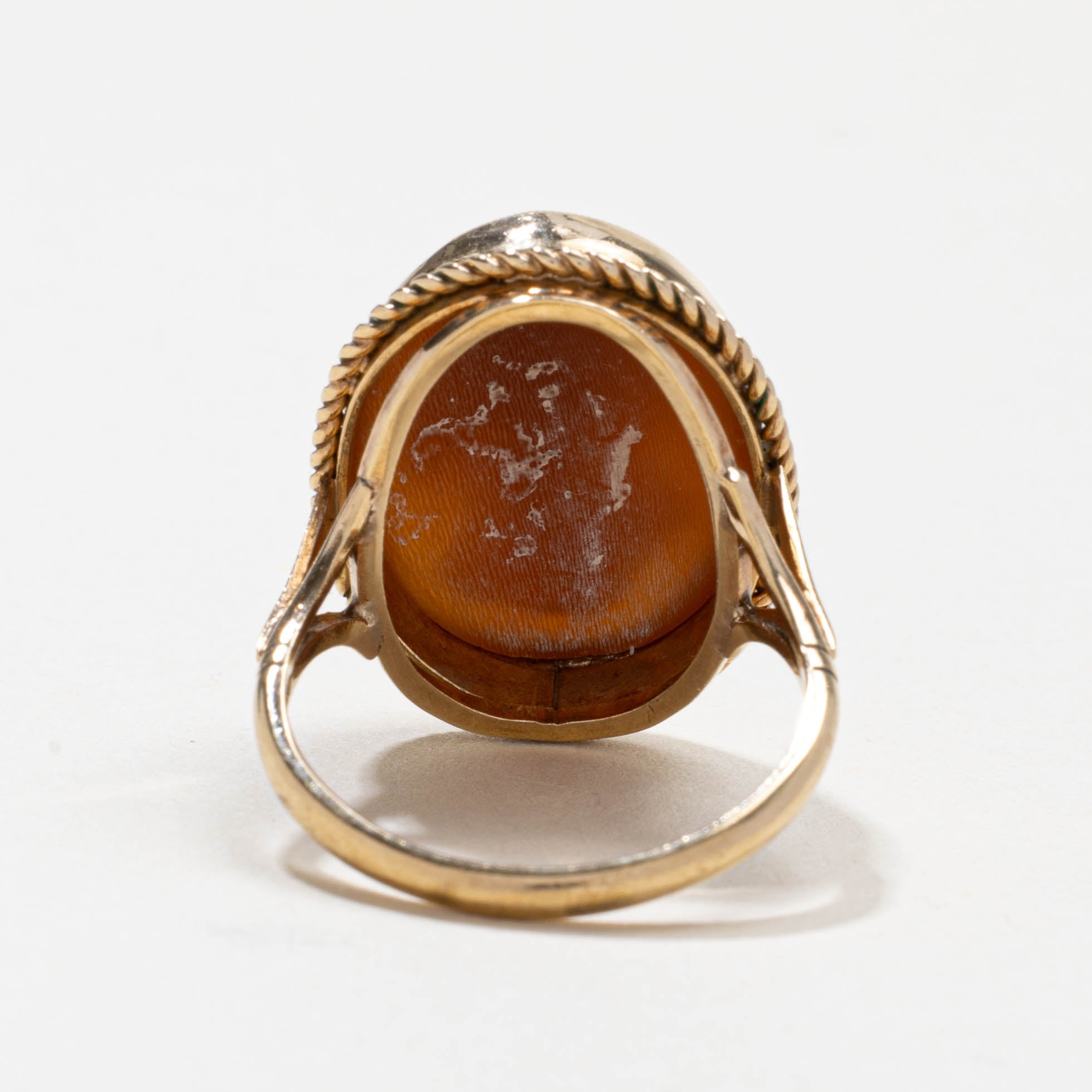 1965 Birmingham 9k Shell Cameo Ring | 6.00ct | SZ 8.5
