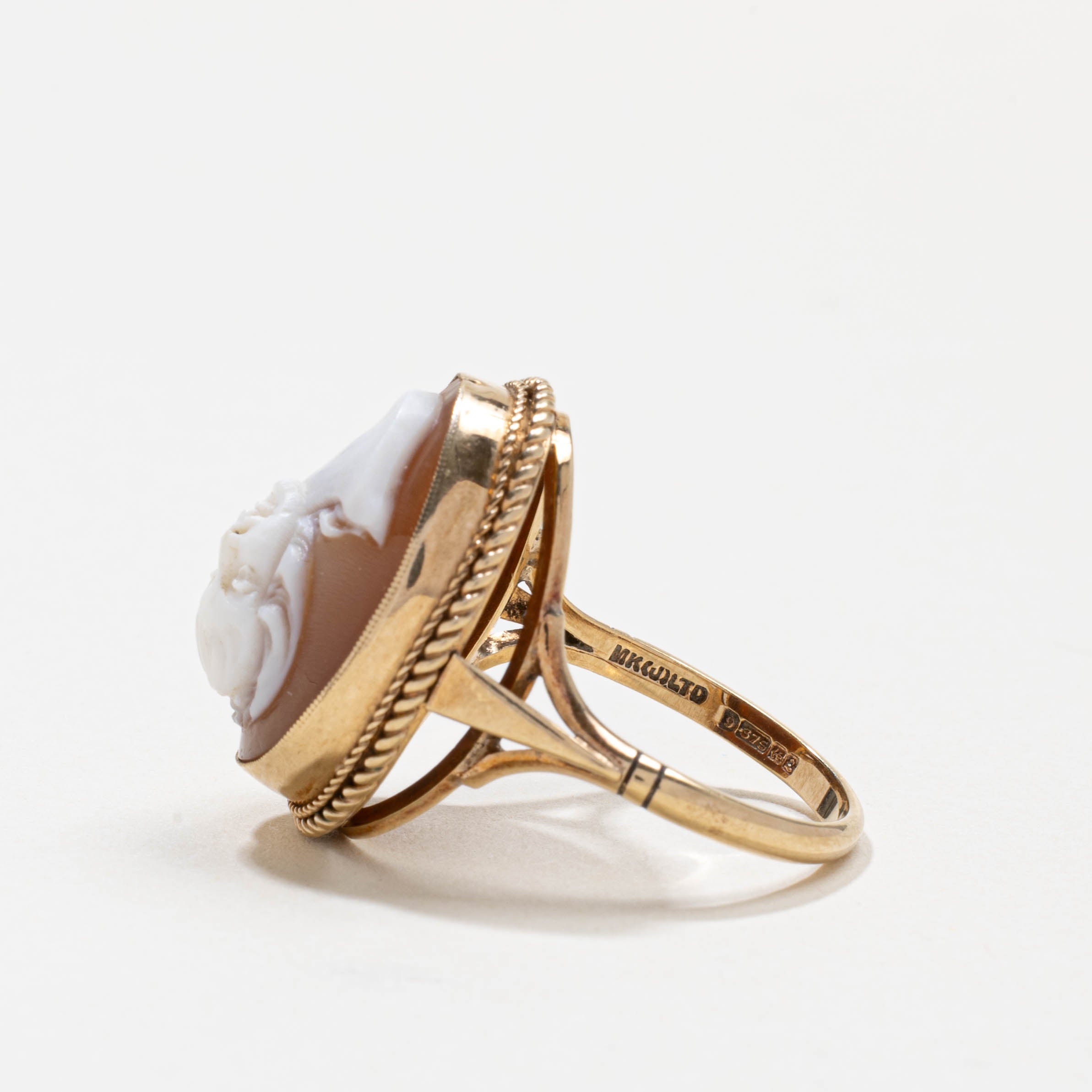 1965 Birmingham 9k Shell Cameo Ring | 6.00ct | SZ 8.5