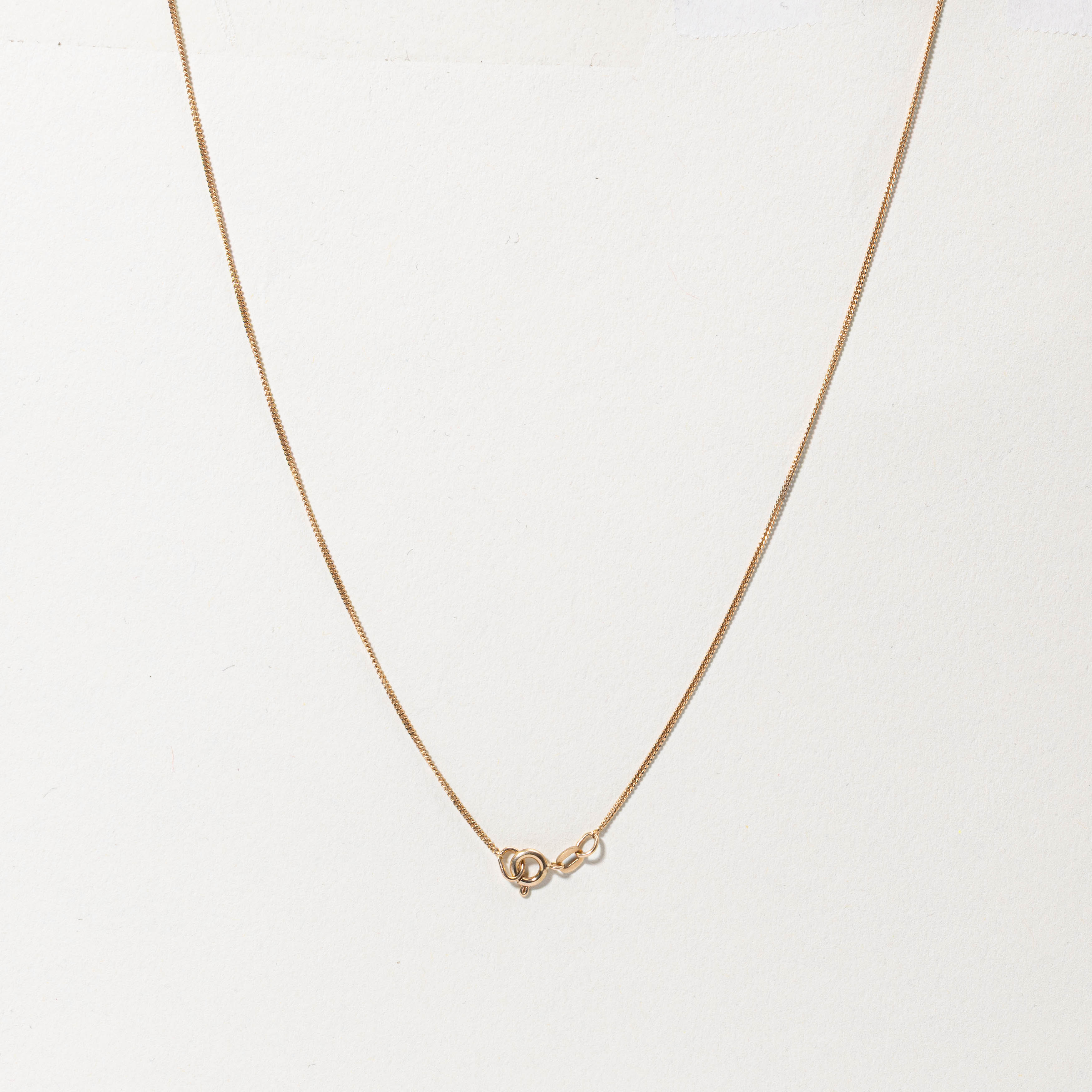 Collier pendentif camée camée cabochon coquillage orné d'un cabochon floral/feuille en or 10 carats (réf. 9141-09) | 2,50 ct | 40,6 cm