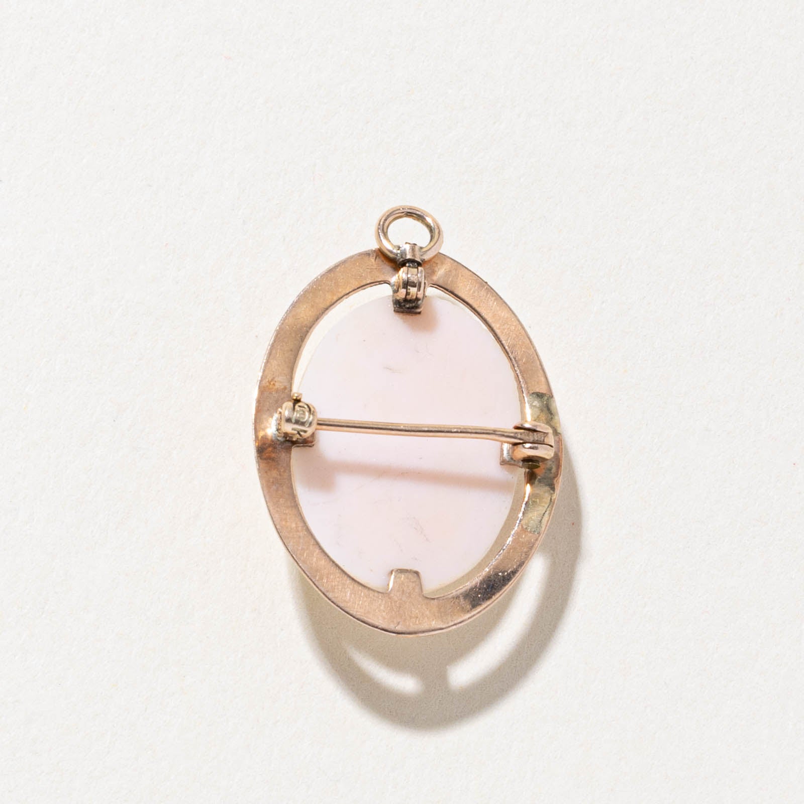 10k Shell Cameo Pendant Brooch | 10.00ct