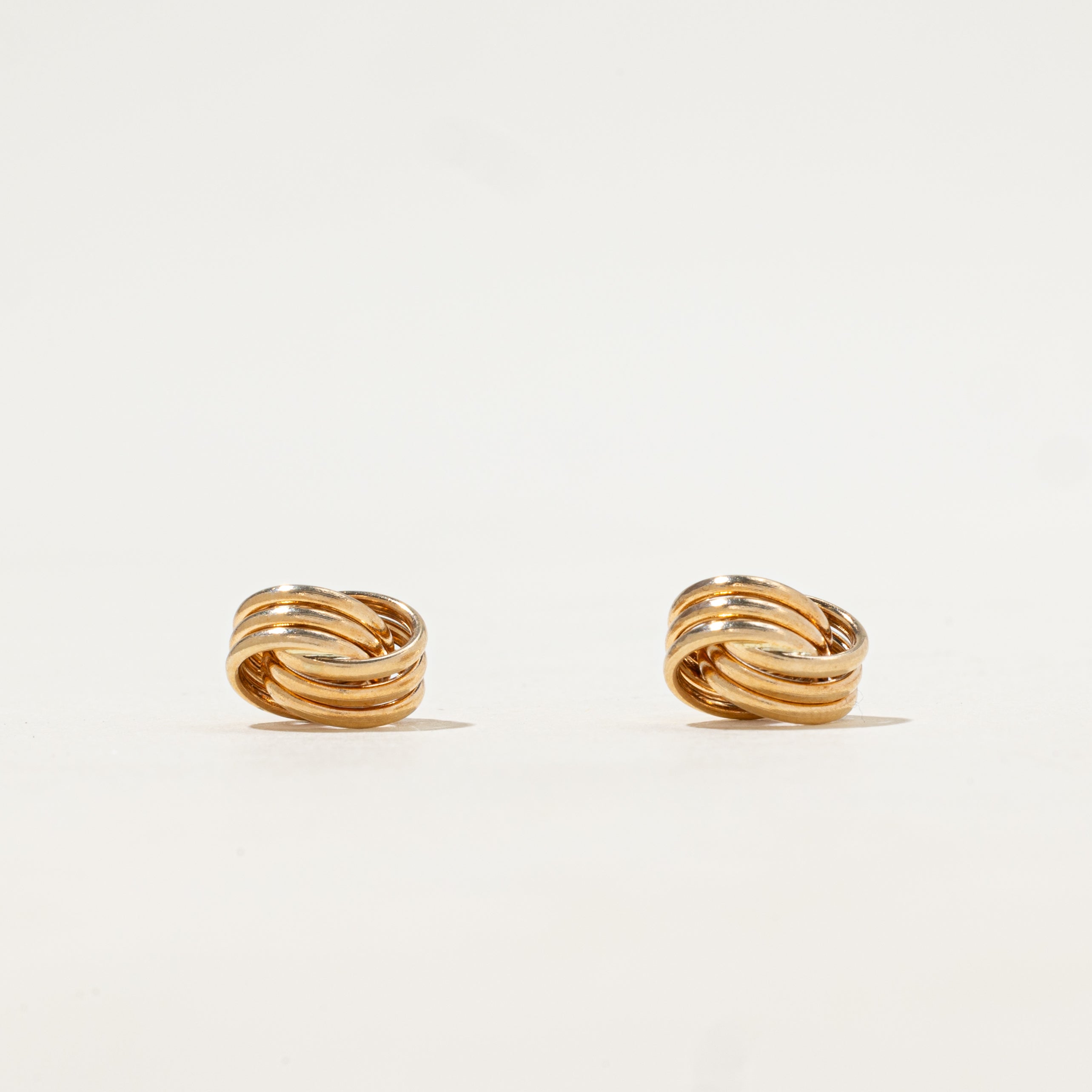 10k Yellow Gold Interlocking Stud Earrings