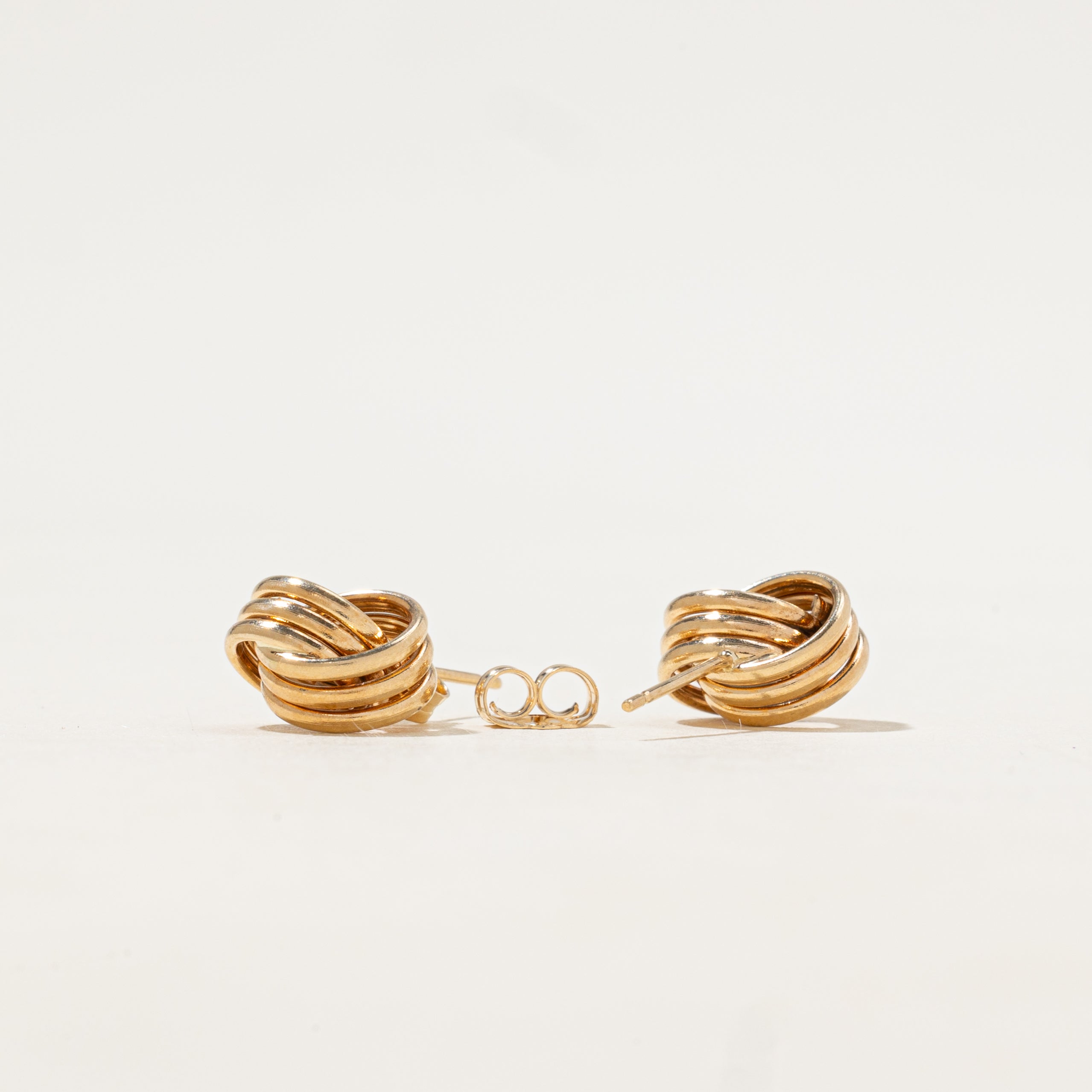10k Yellow Gold Interlocking Stud Earrings