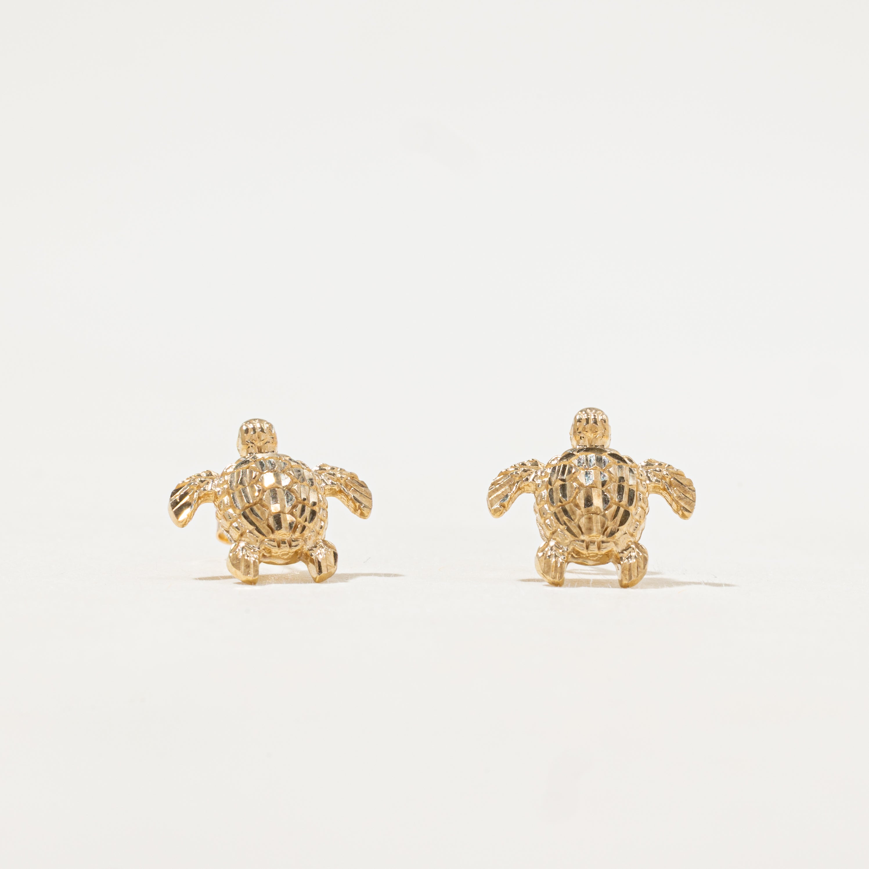 10k Yellow Gold Turtle Stud Earrings