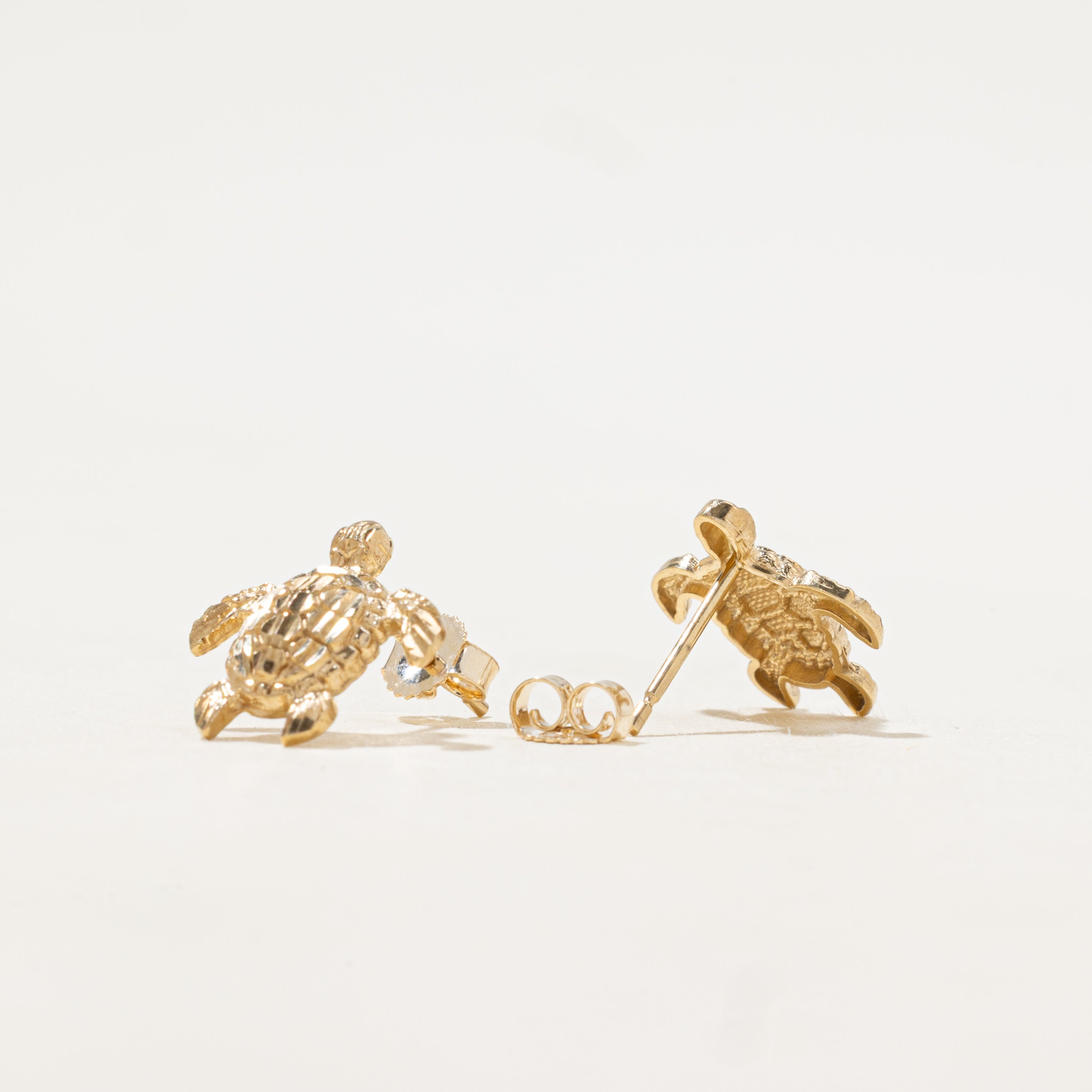 10k Yellow Gold Turtle Stud Earrings