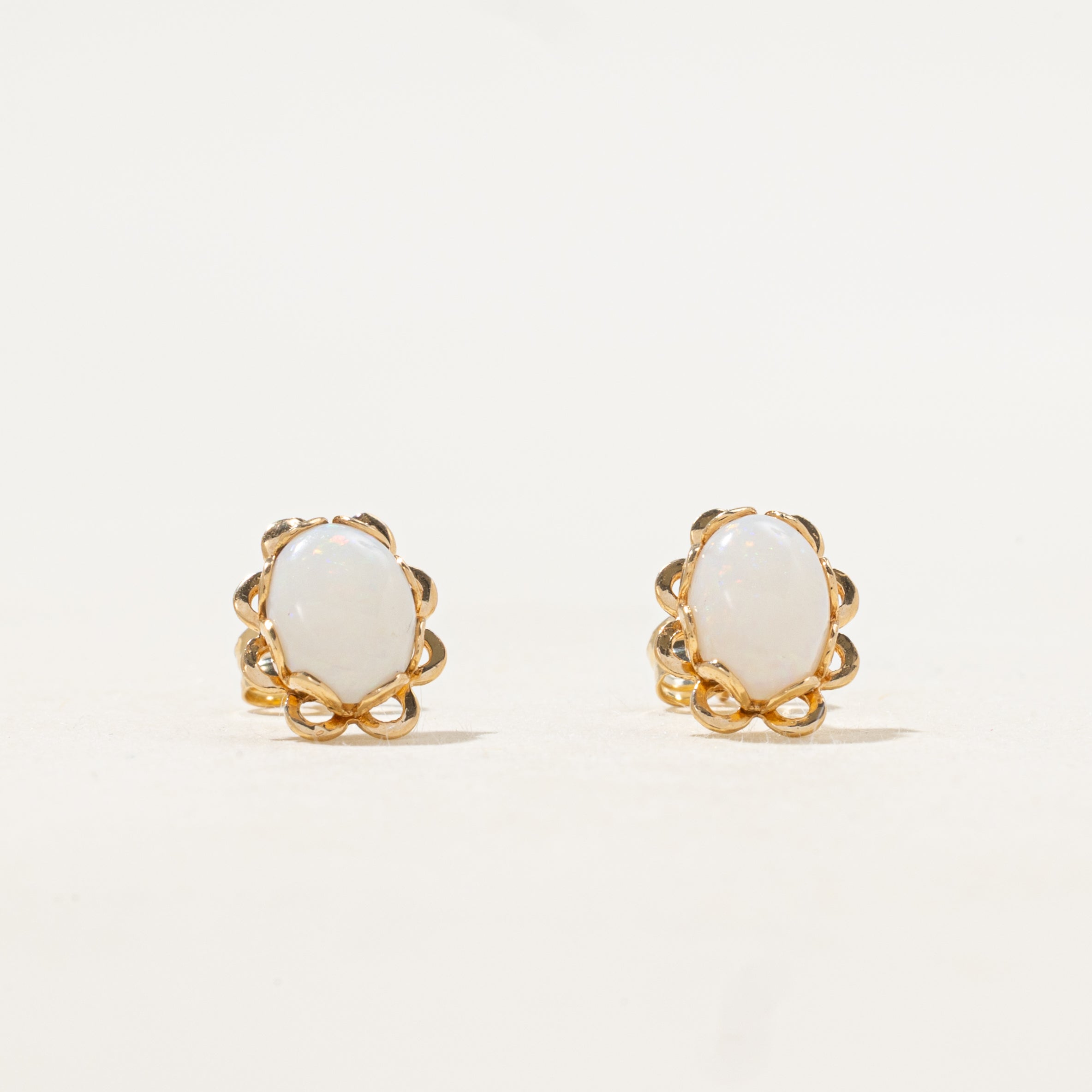 Cabochon Opal Stud Earrings | 1.12ctw