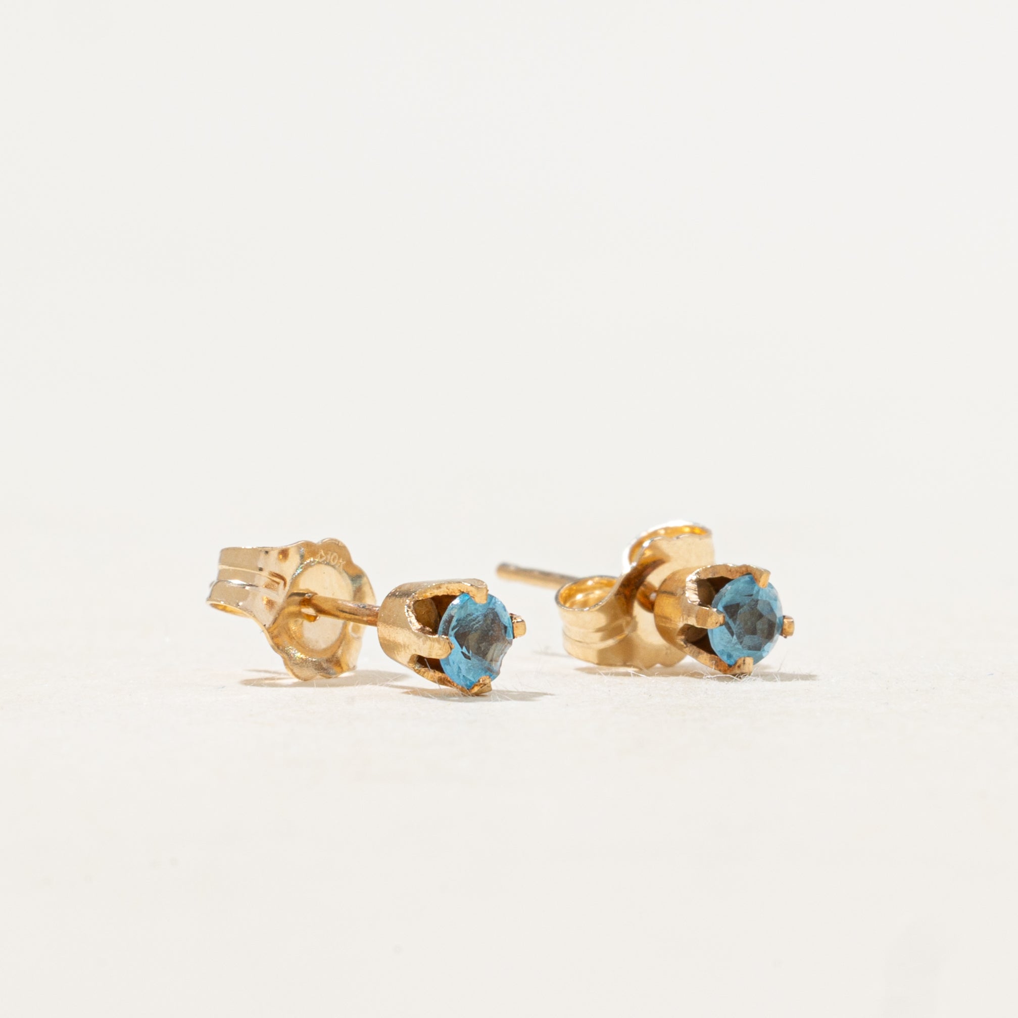 Blue Topaz Stud Earrings | 0.12ctw