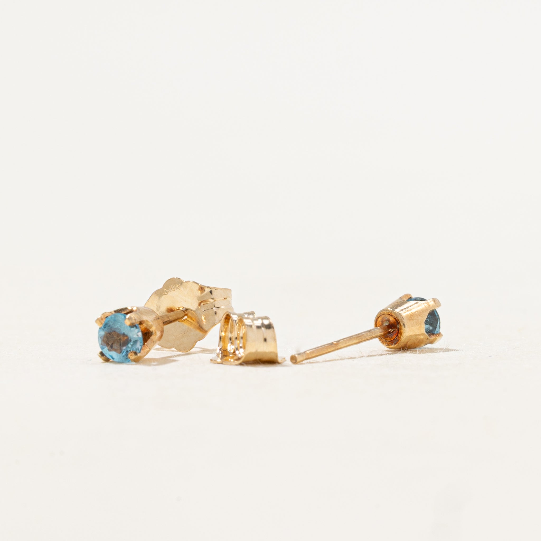 Blue Topaz Stud Earrings | 0.12ctw