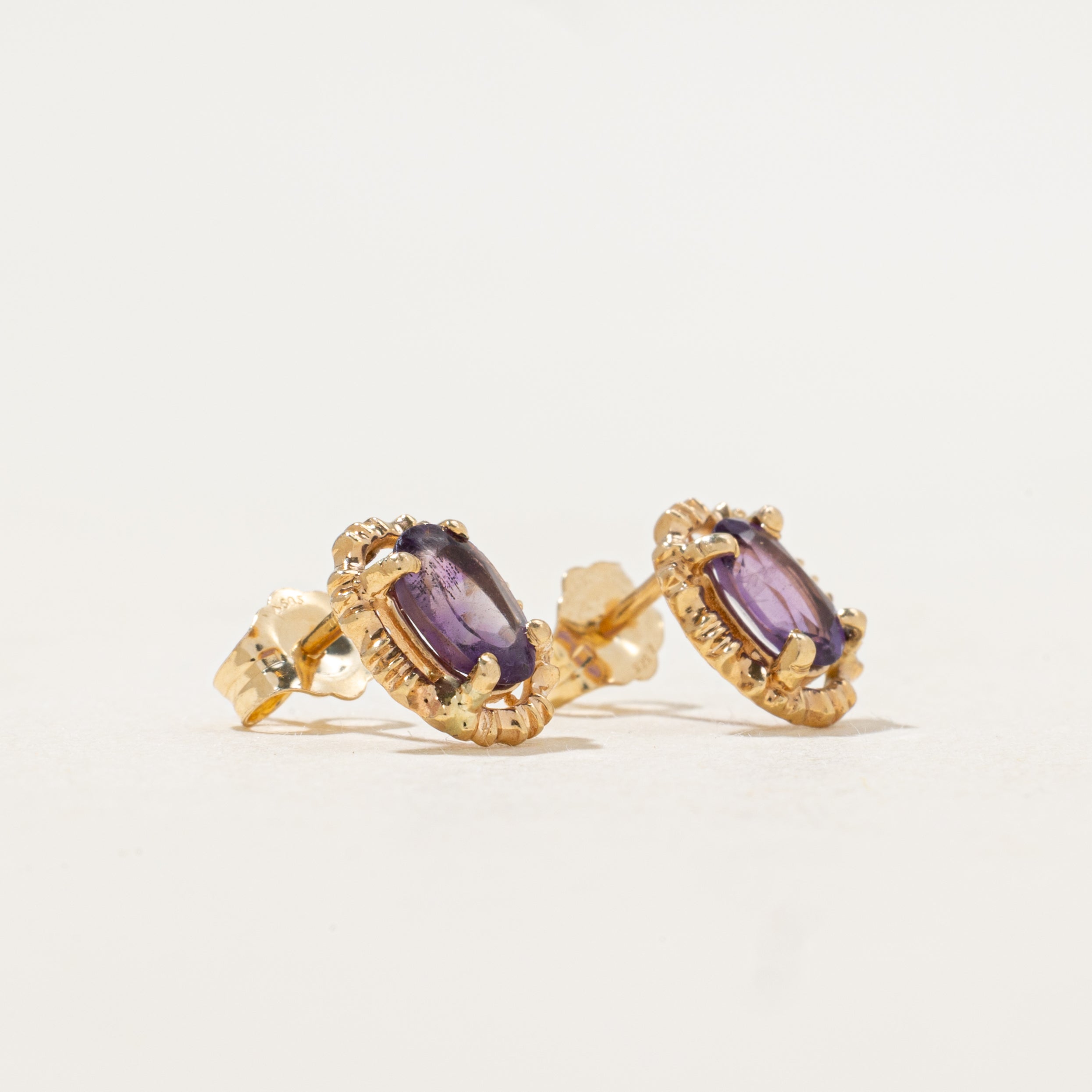 Oval Cut Pasté Glass Stud Earrings | 0.74ctw