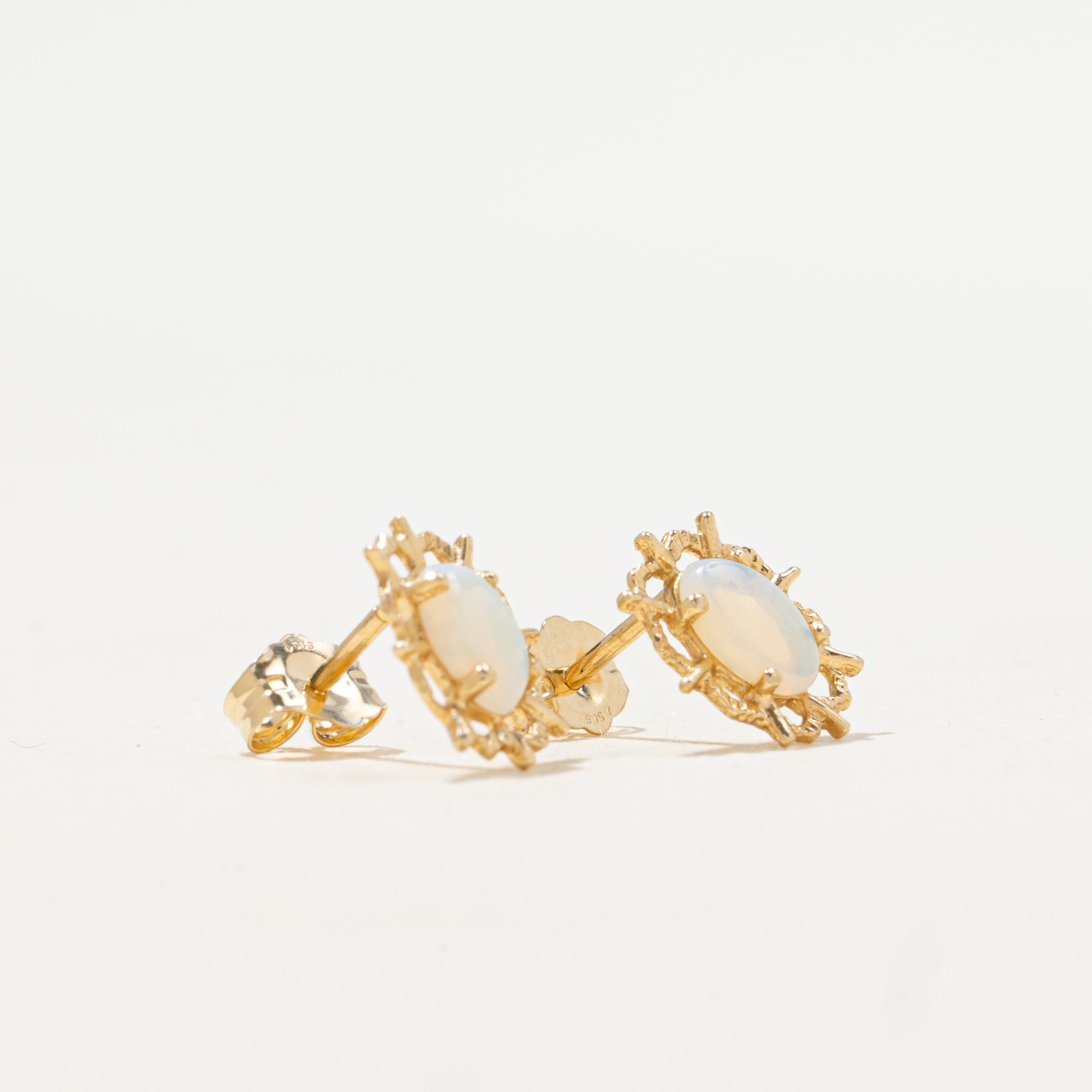 Cabochon Opal Stud Earrings | 0.40ctw