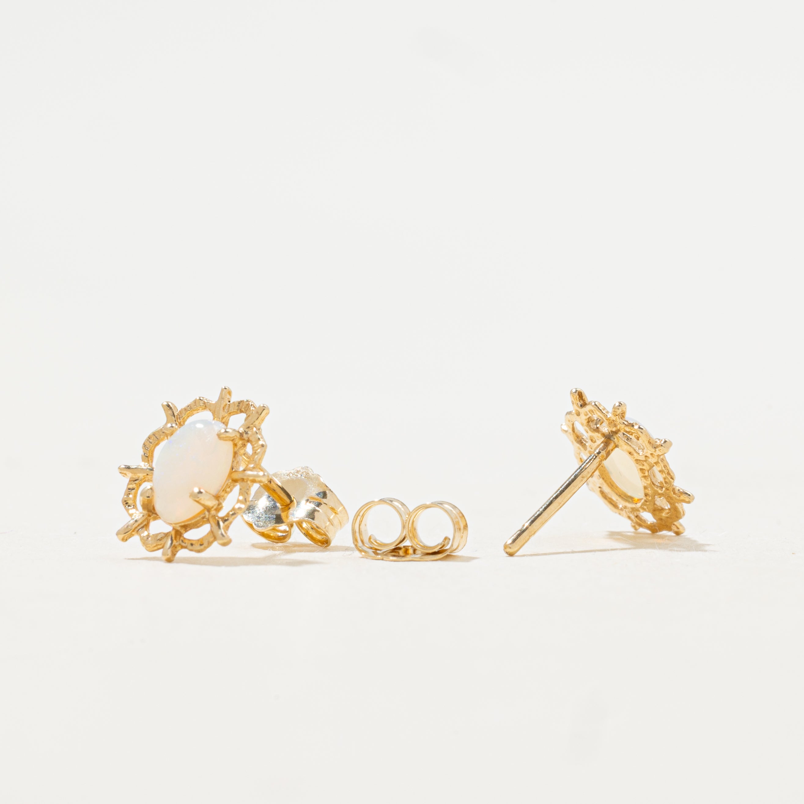 Cabochon Opal Stud Earrings | 0.40ctw