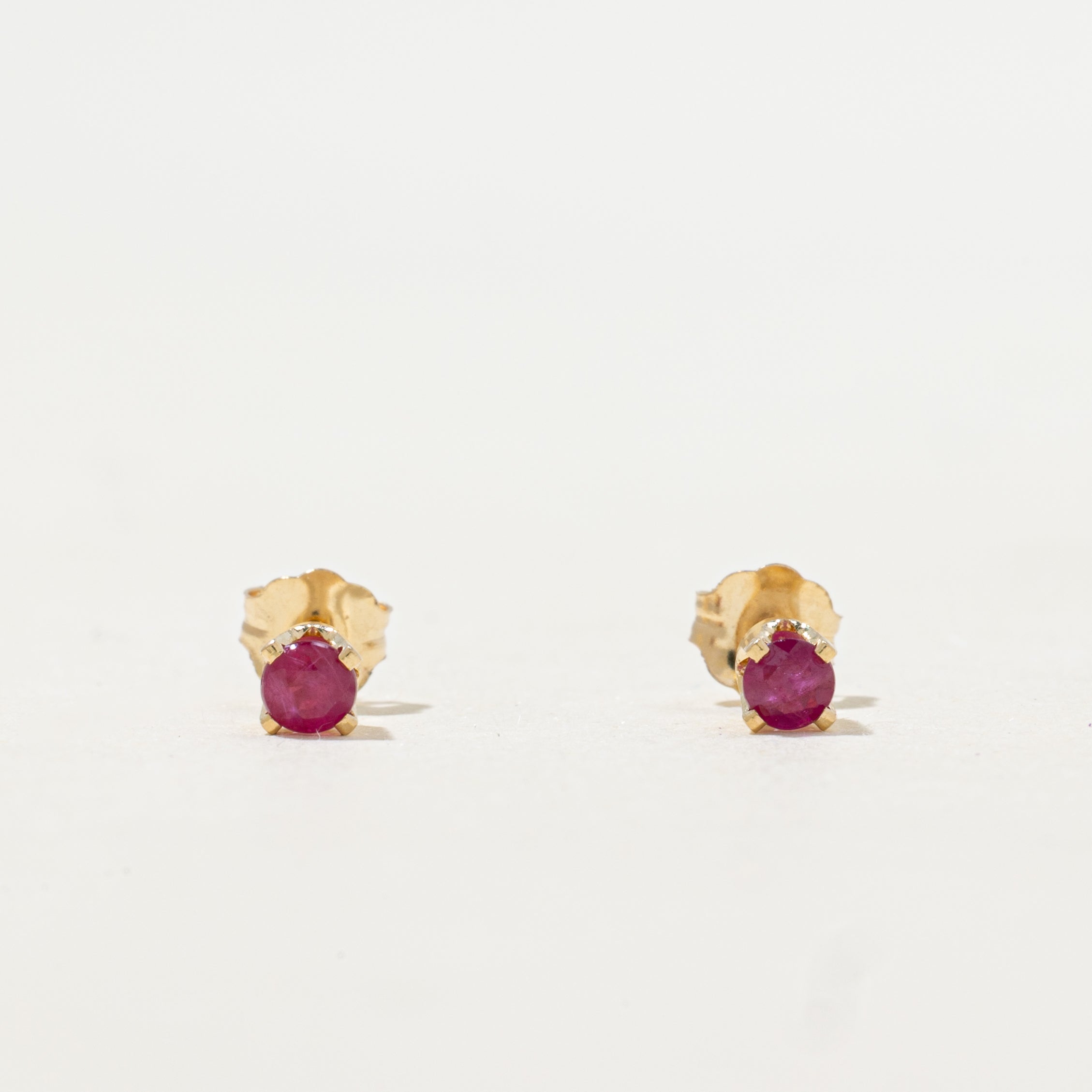 Synthetic Ruby Stud Earrings | 0.12ctw