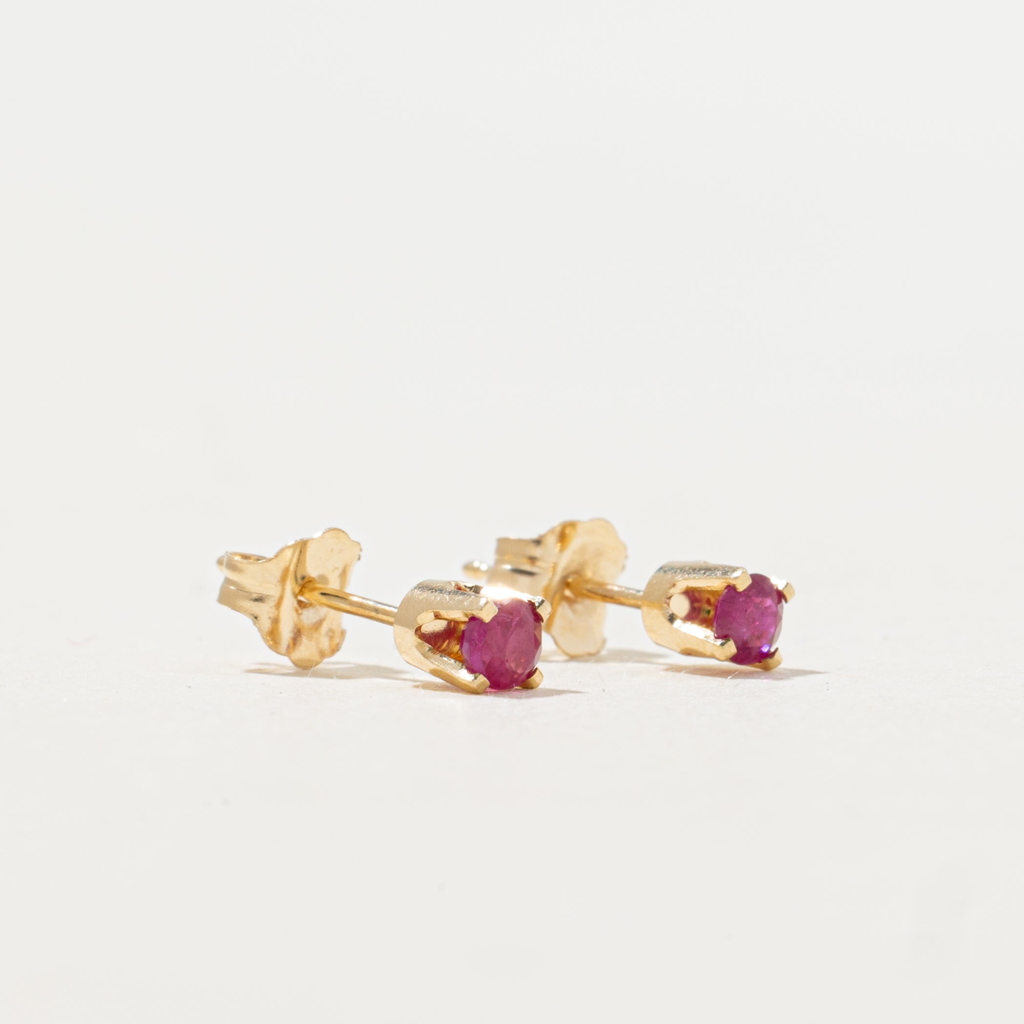 Synthetic Ruby Stud Earrings | 0.12ctw