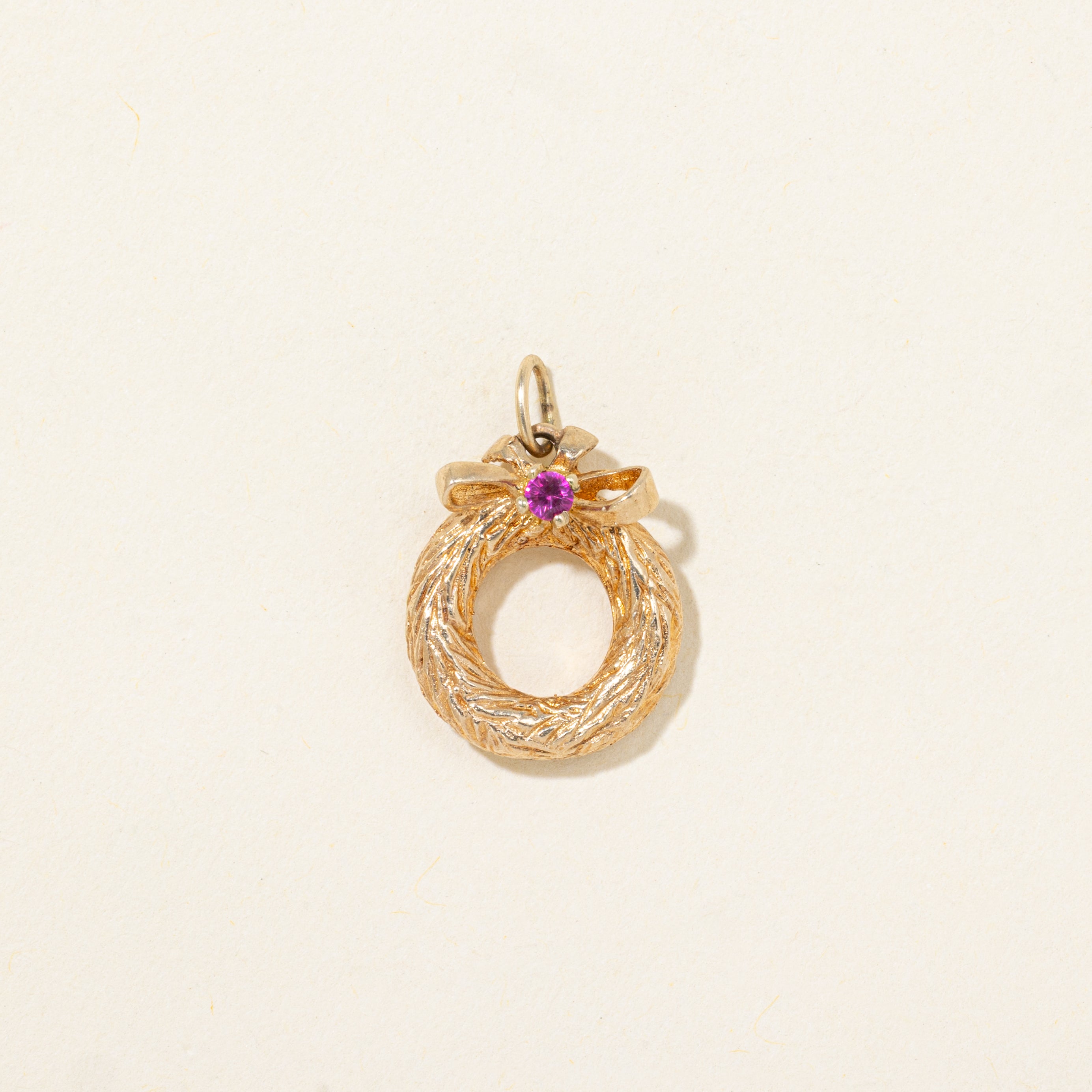 Synthetic Ruby Wreath Charm | 0.05ct
