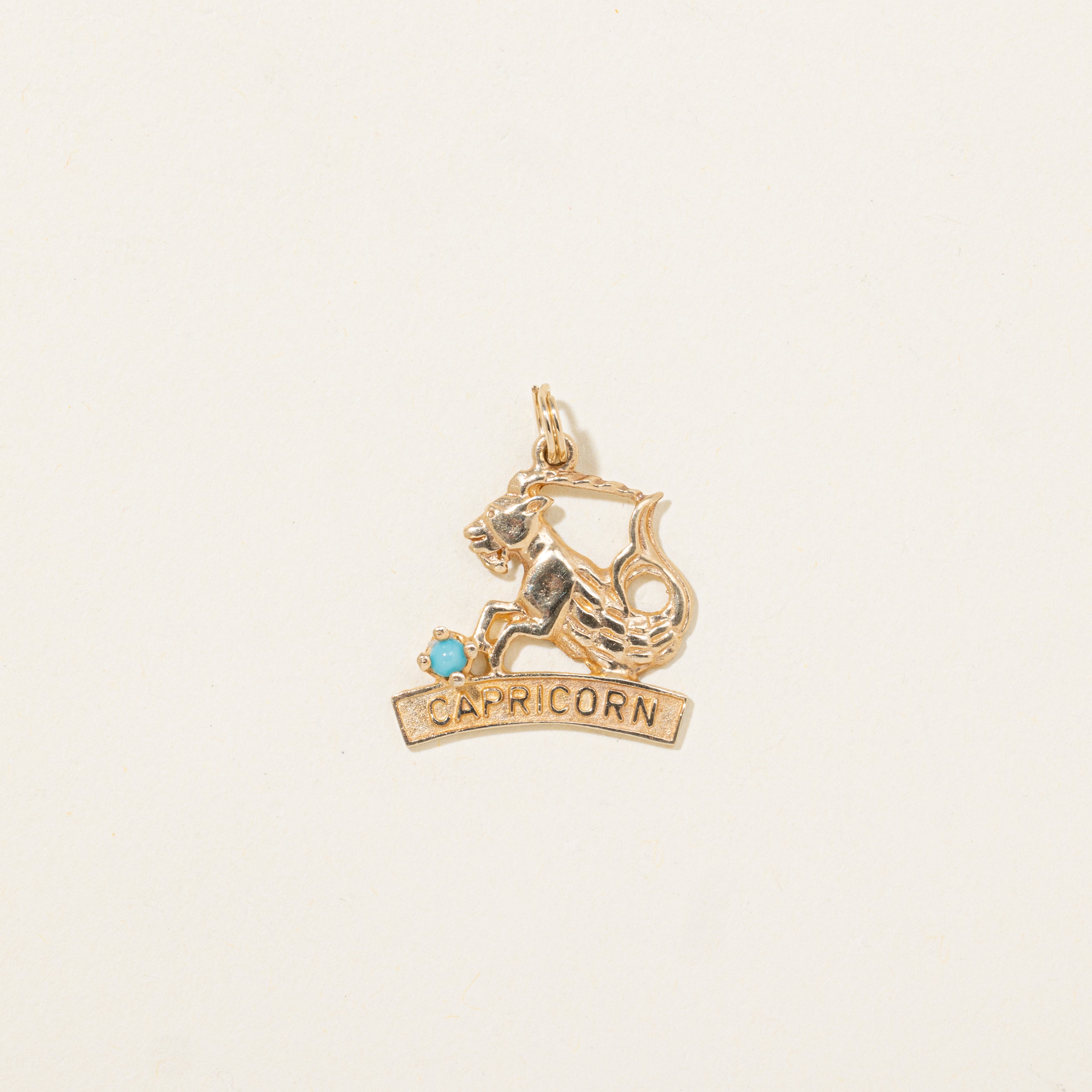Imitation Turquoise Capricorn Zodiac Charm | 0.15ct