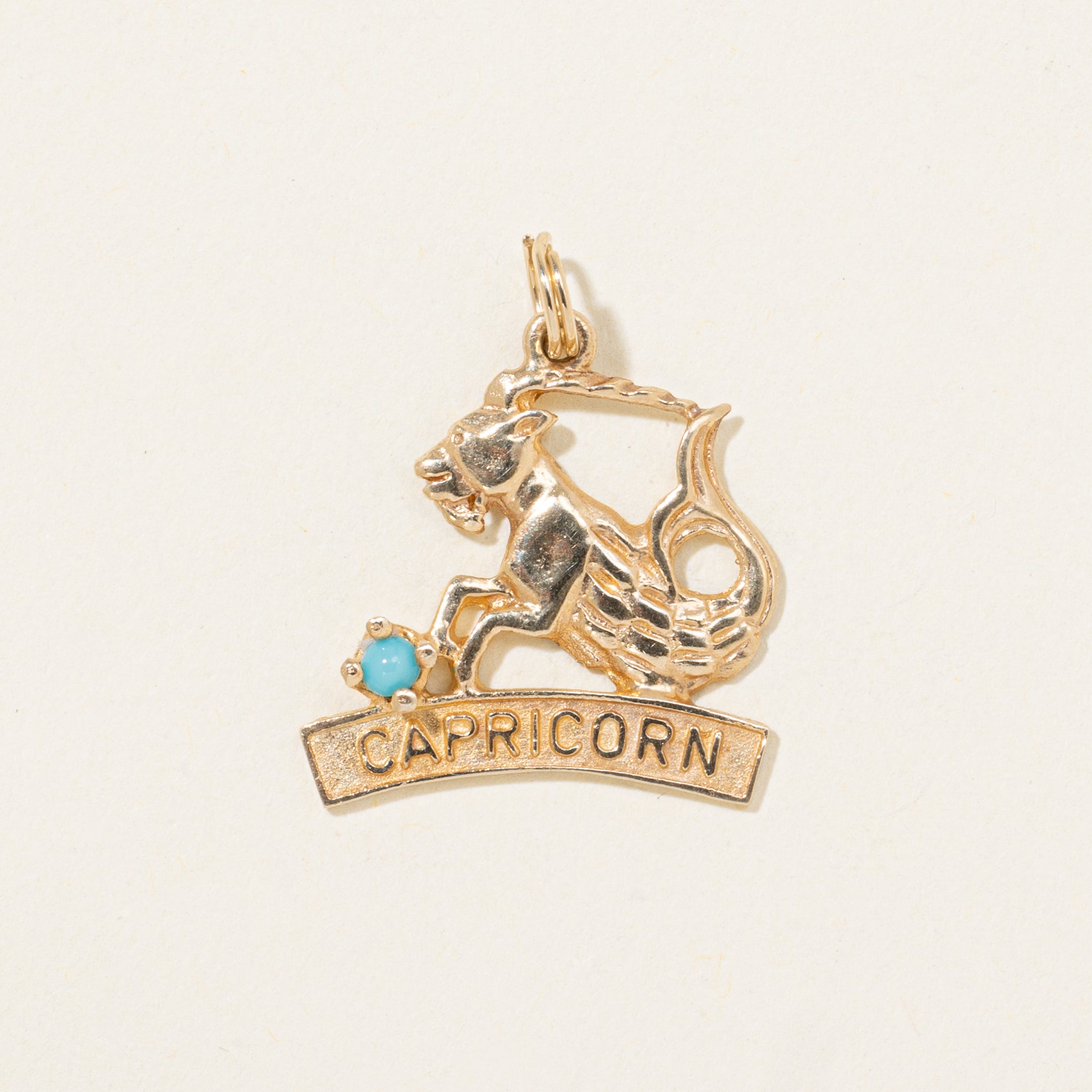 Imitation Turquoise Capricorn Zodiac Charm | 0.15ct
