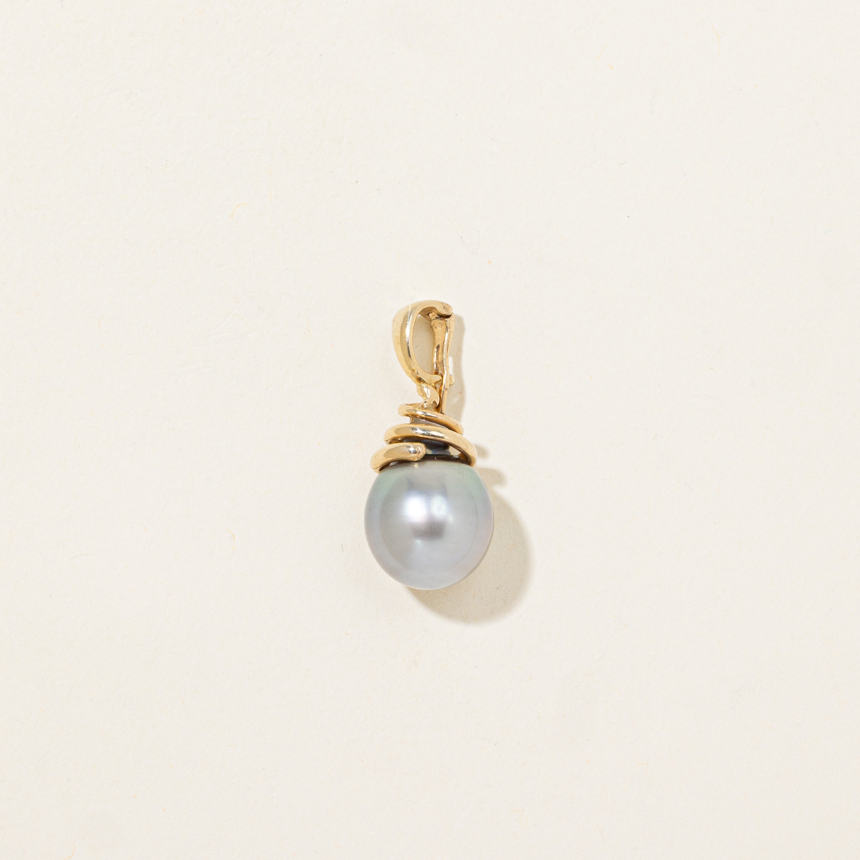 Grey Pearl Drop Pendant