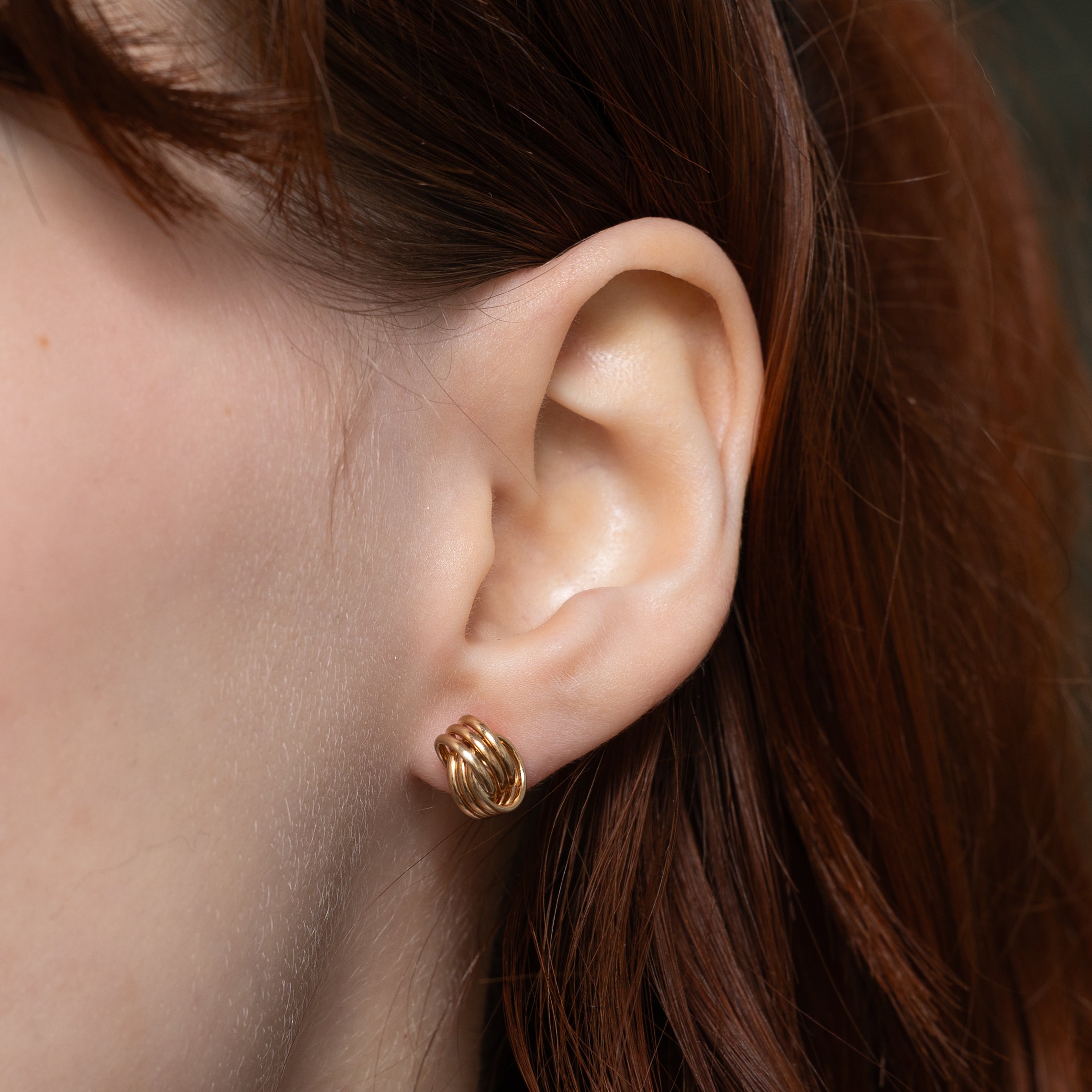 10k Yellow Gold Interlocking Stud Earrings